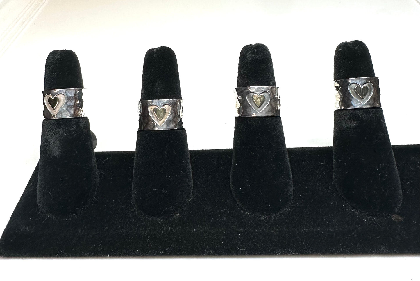 Carved out heart ring