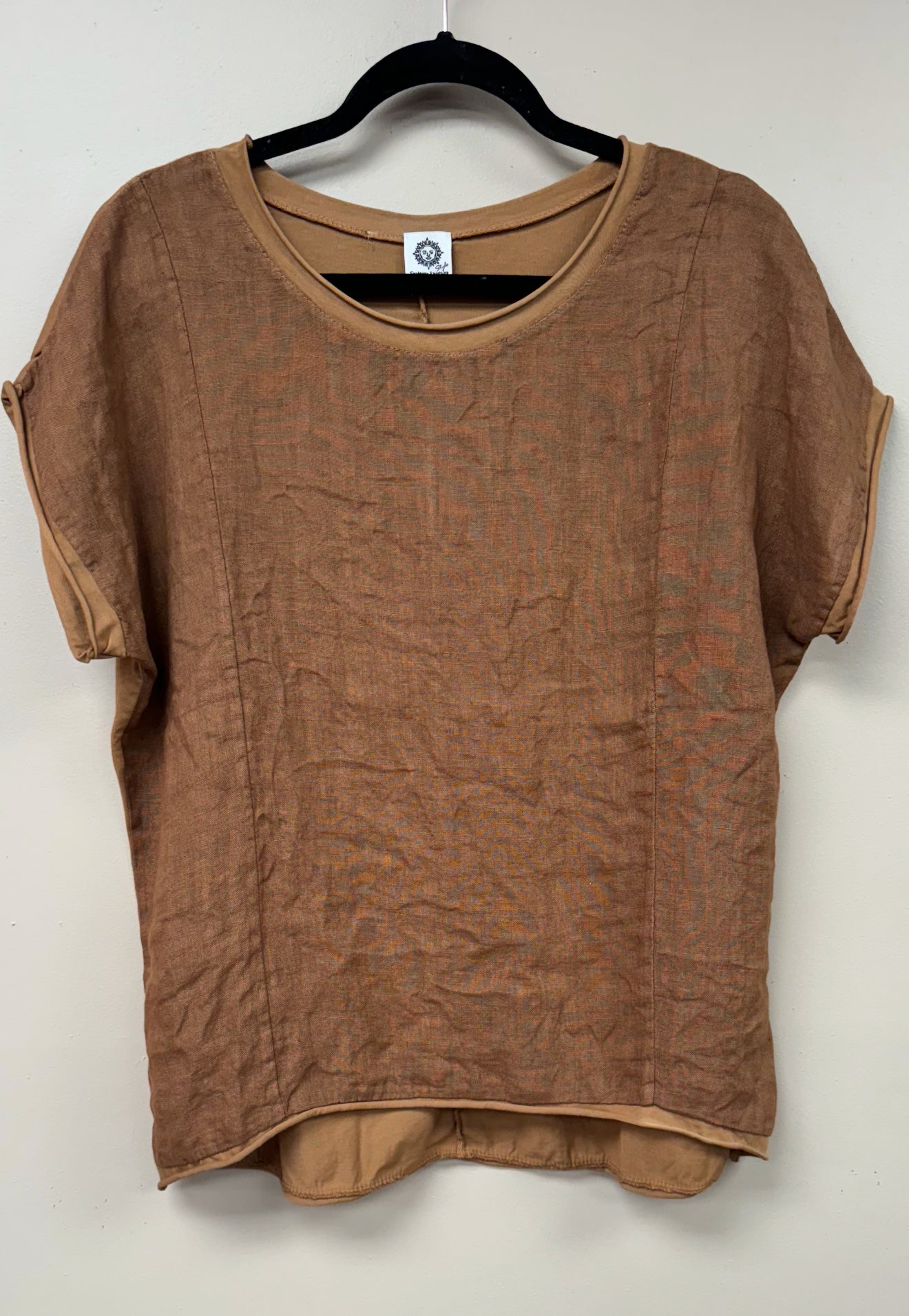 Italian Linen Cotton Short sleeve Top. 2727