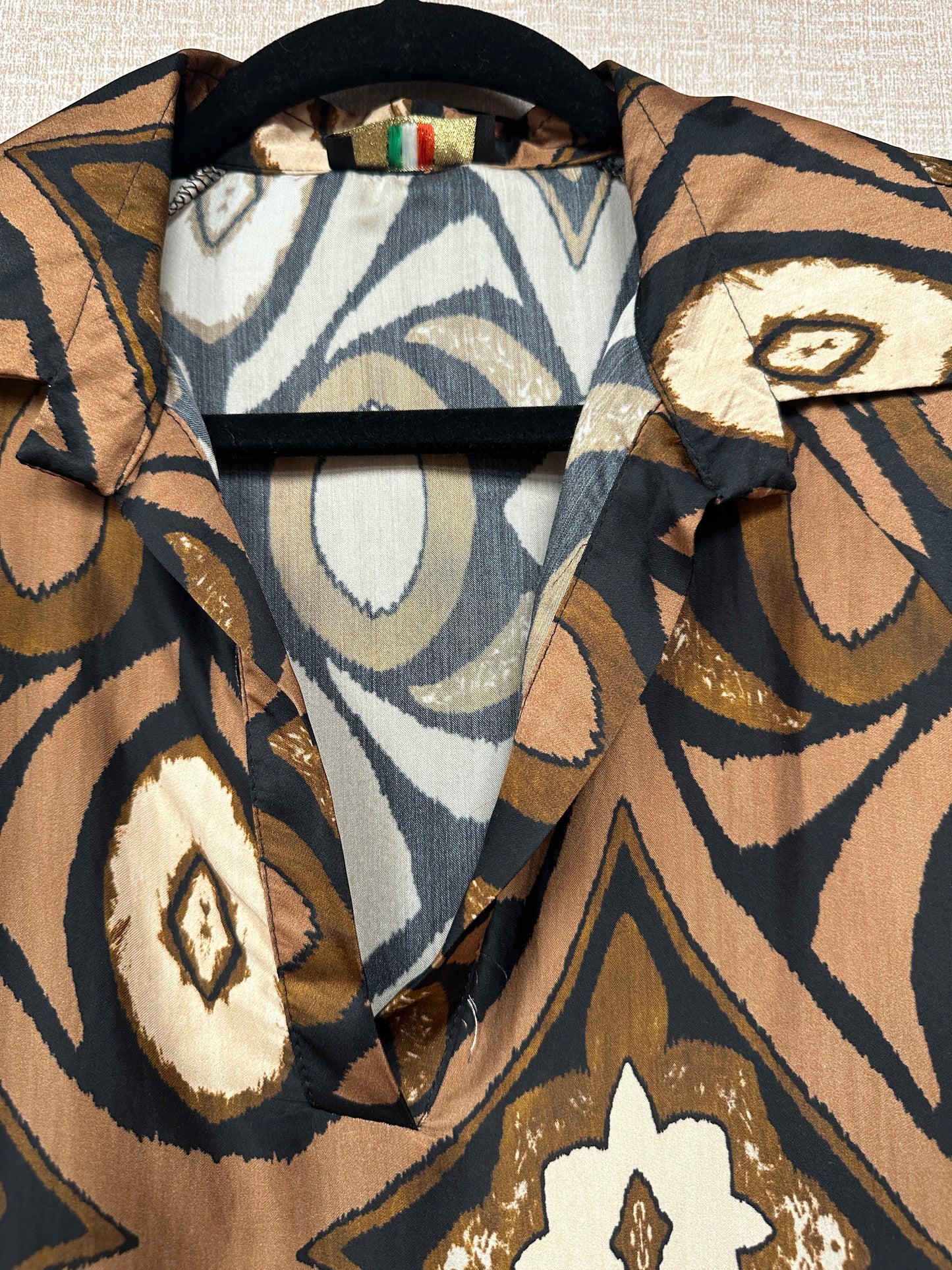 Italian satin print blouse