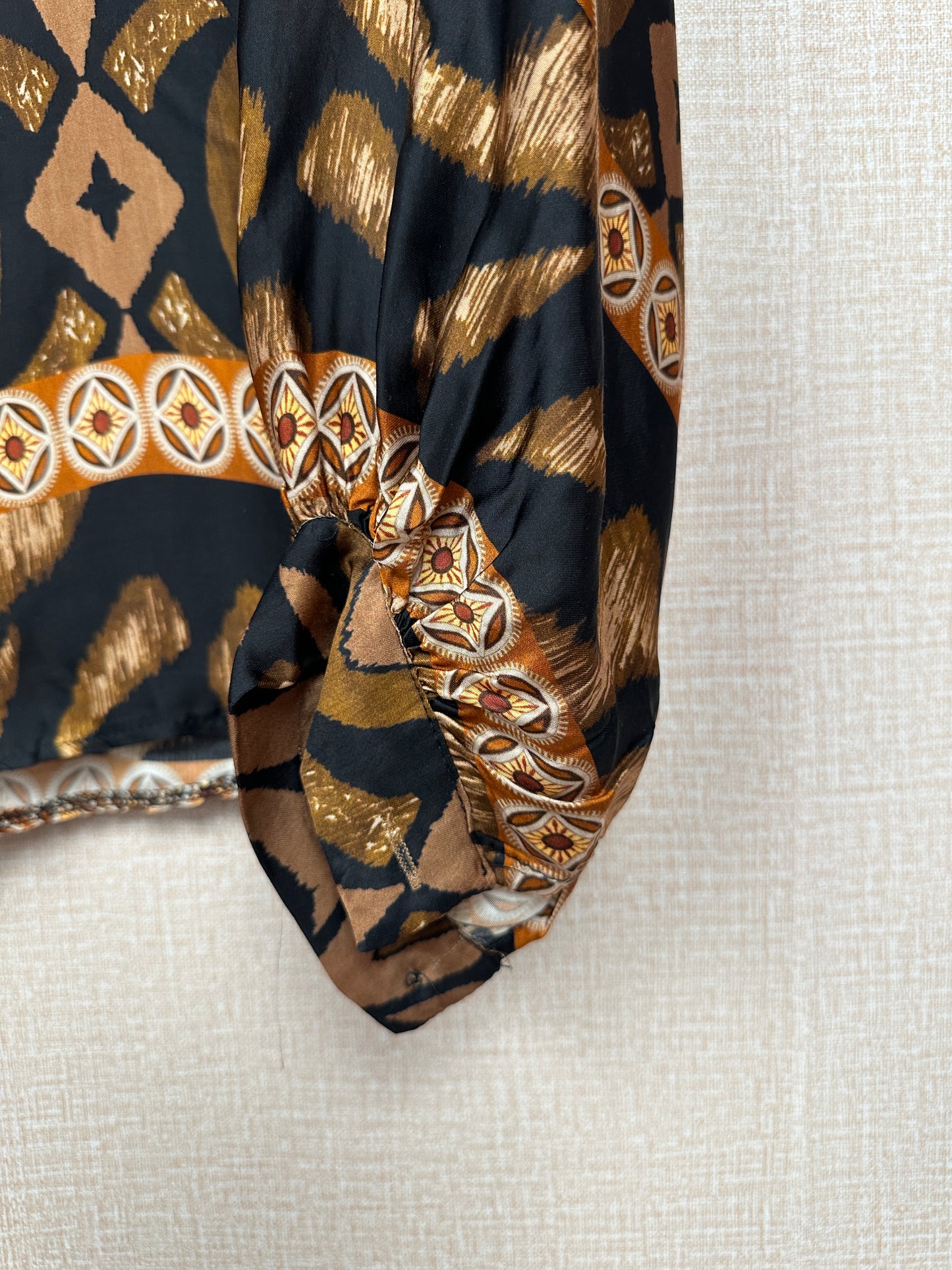 Italian satin print blouse