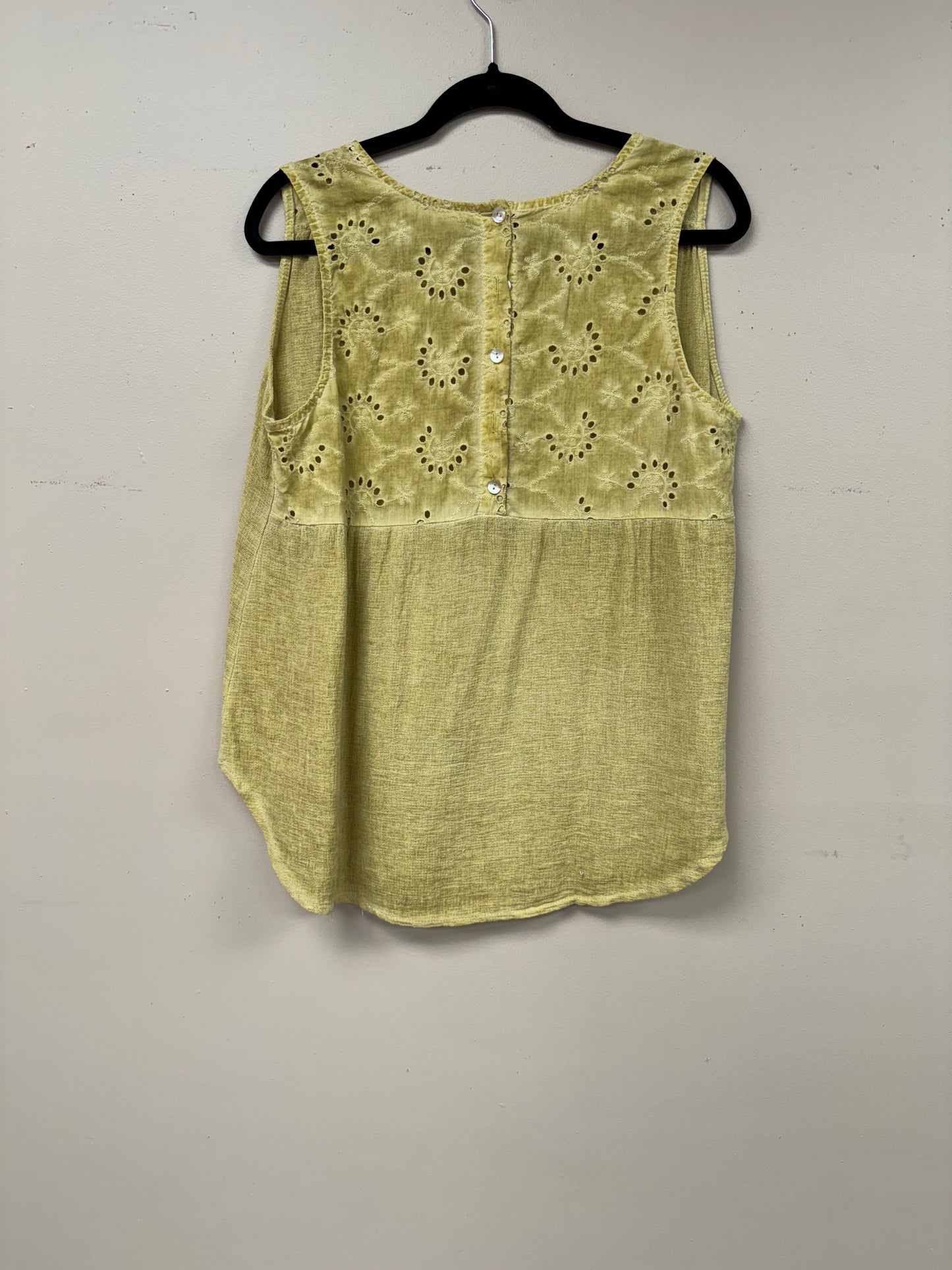 Italian linen lacey back top