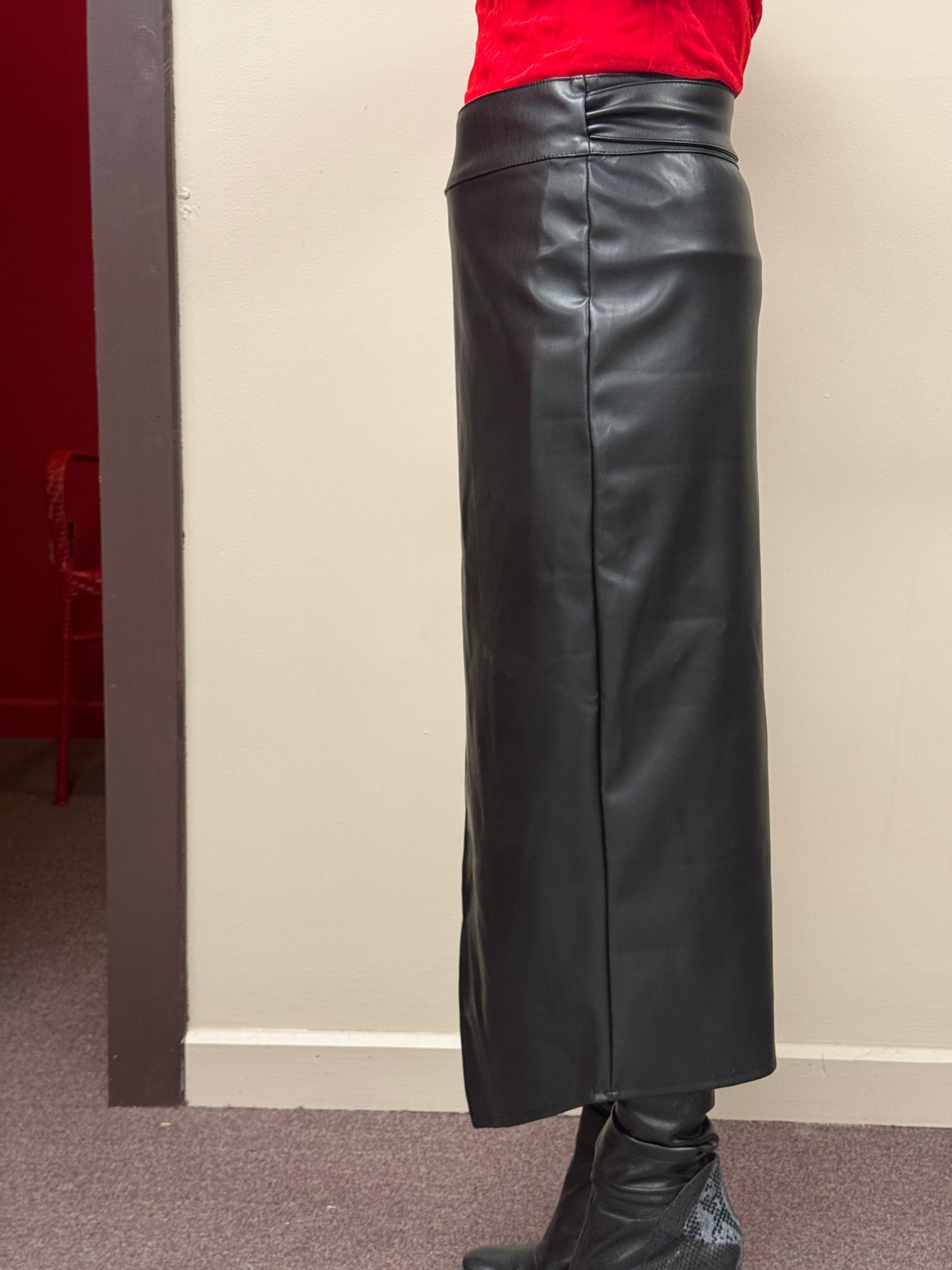 Italian PU Leather Wrap around skirt