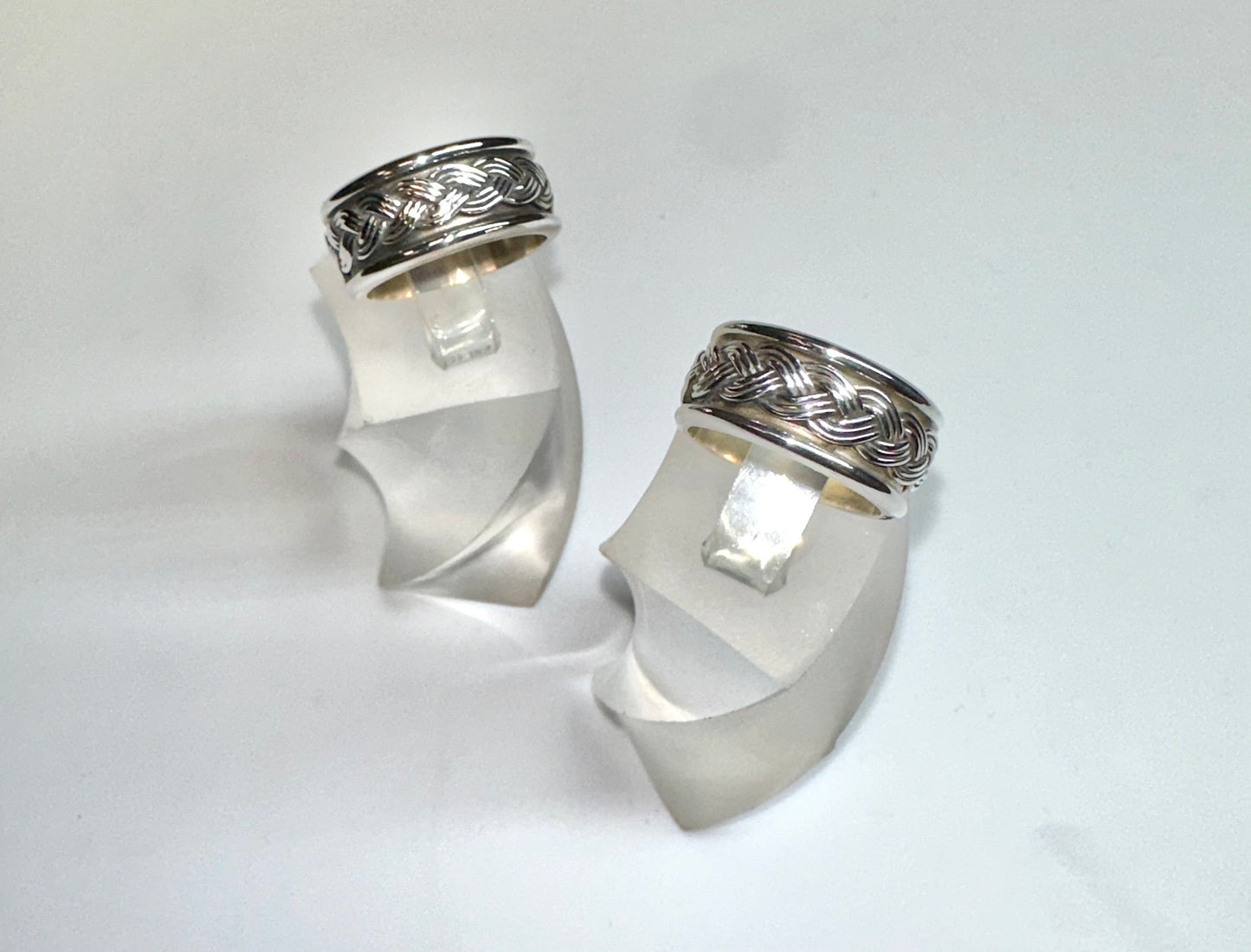 Braided sterling silver ring