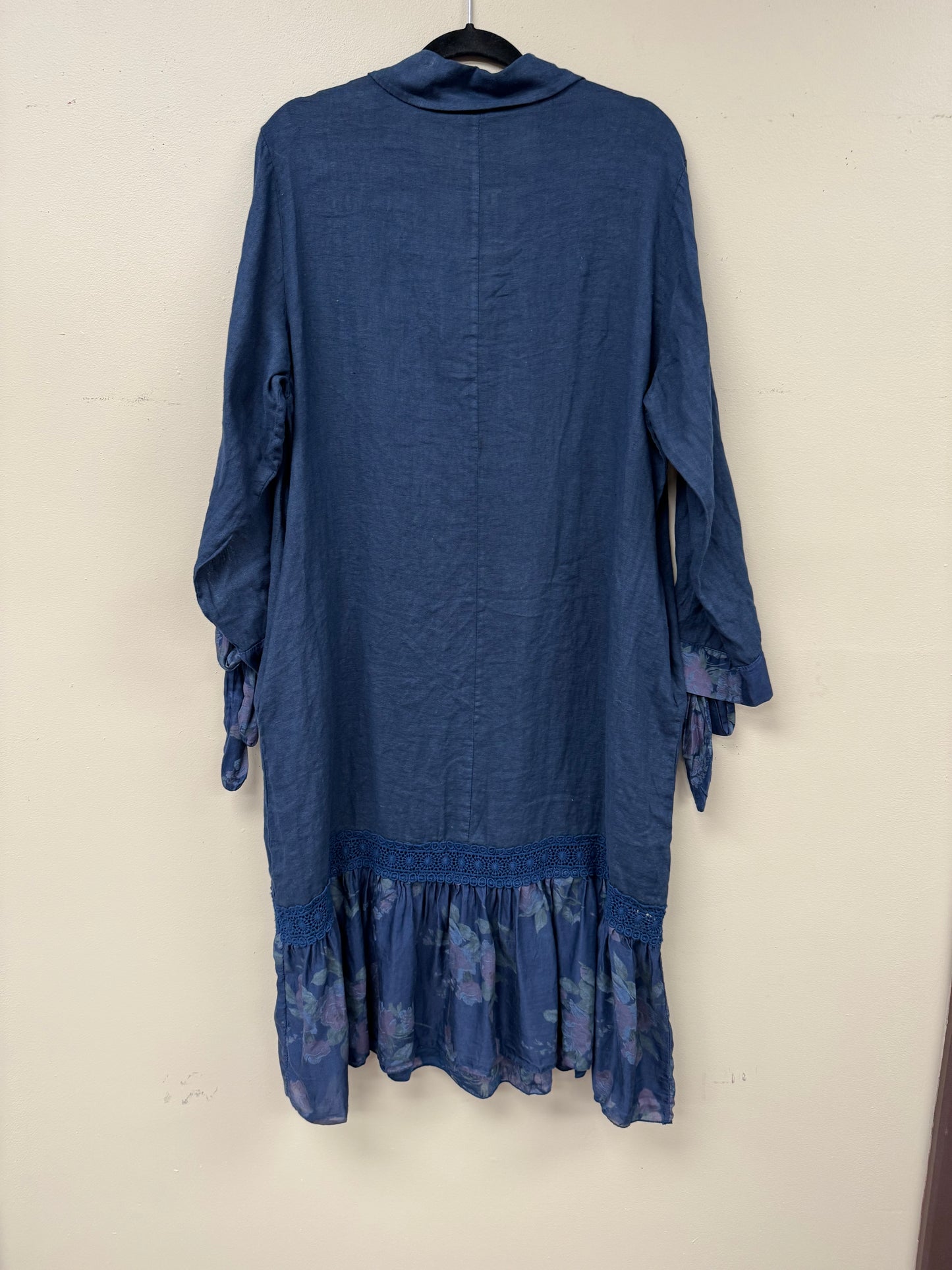 Italian Linen Floral midi Dress.