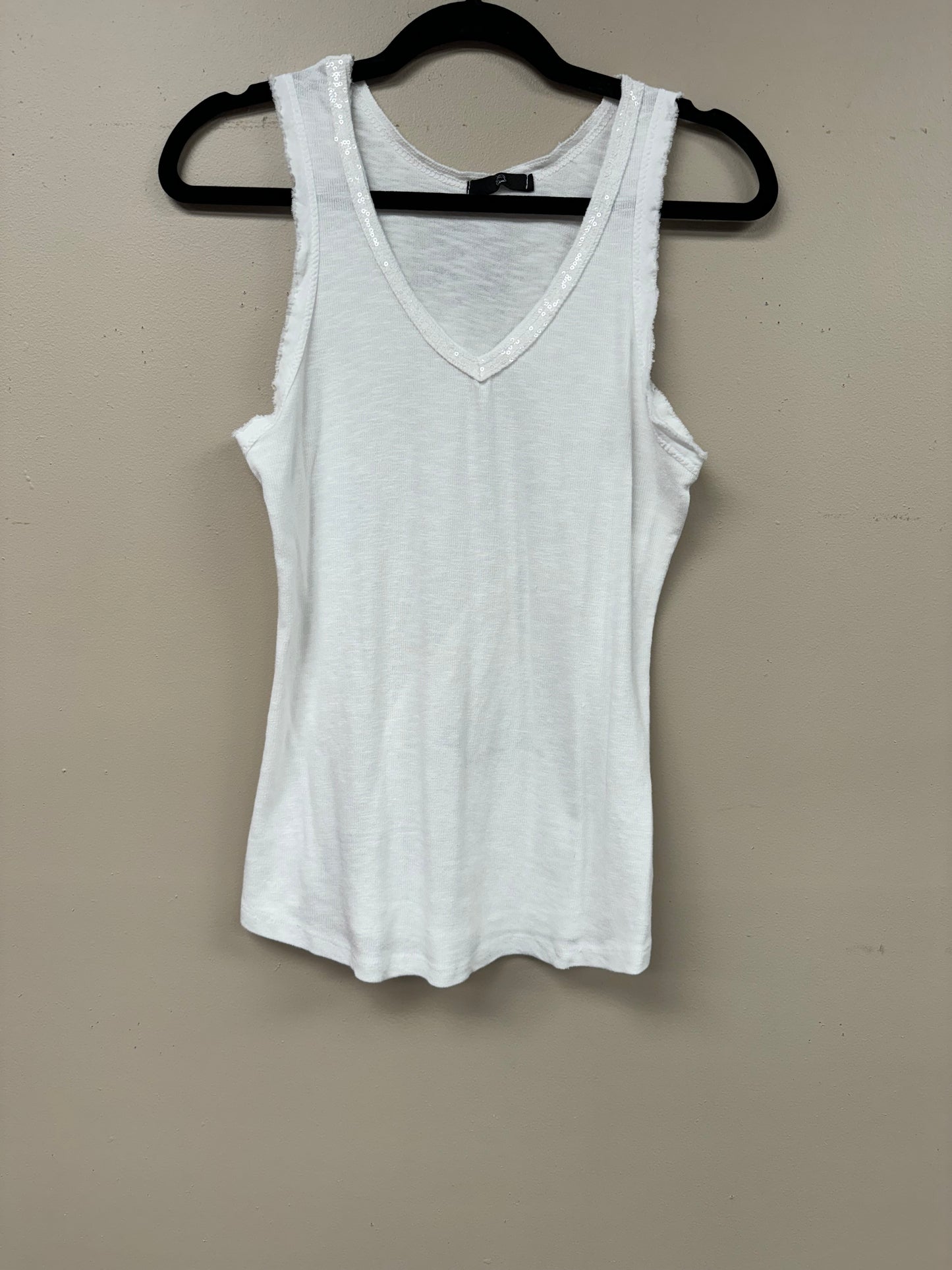 Italian Sequence detail cotton tank top