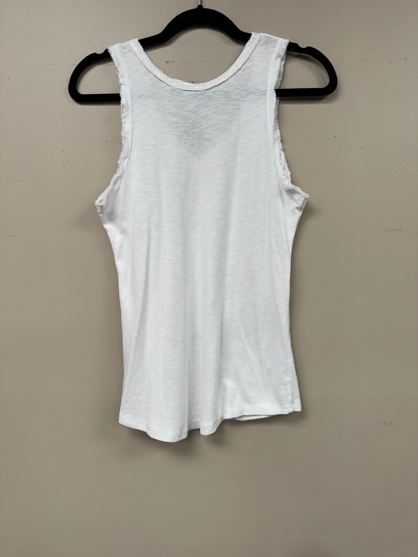Italian Sequence detail cotton tank top