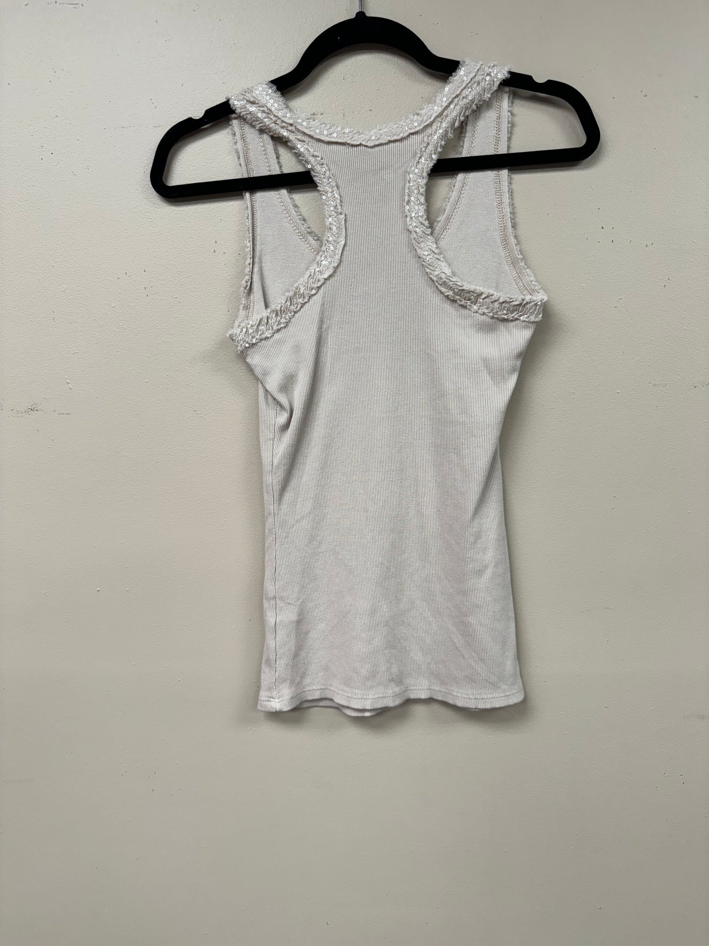 Italian Sequence detail cotton tank top