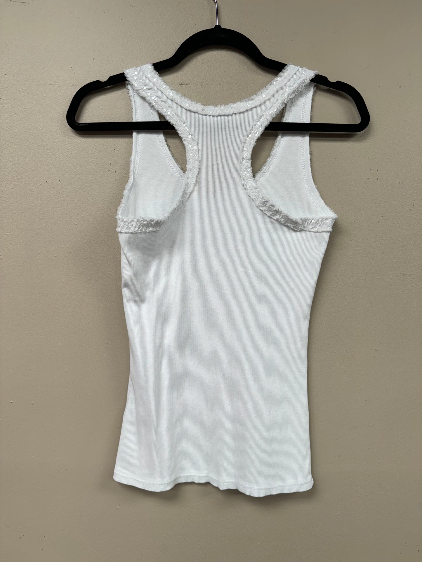 Italian Sequence detail cotton tank top