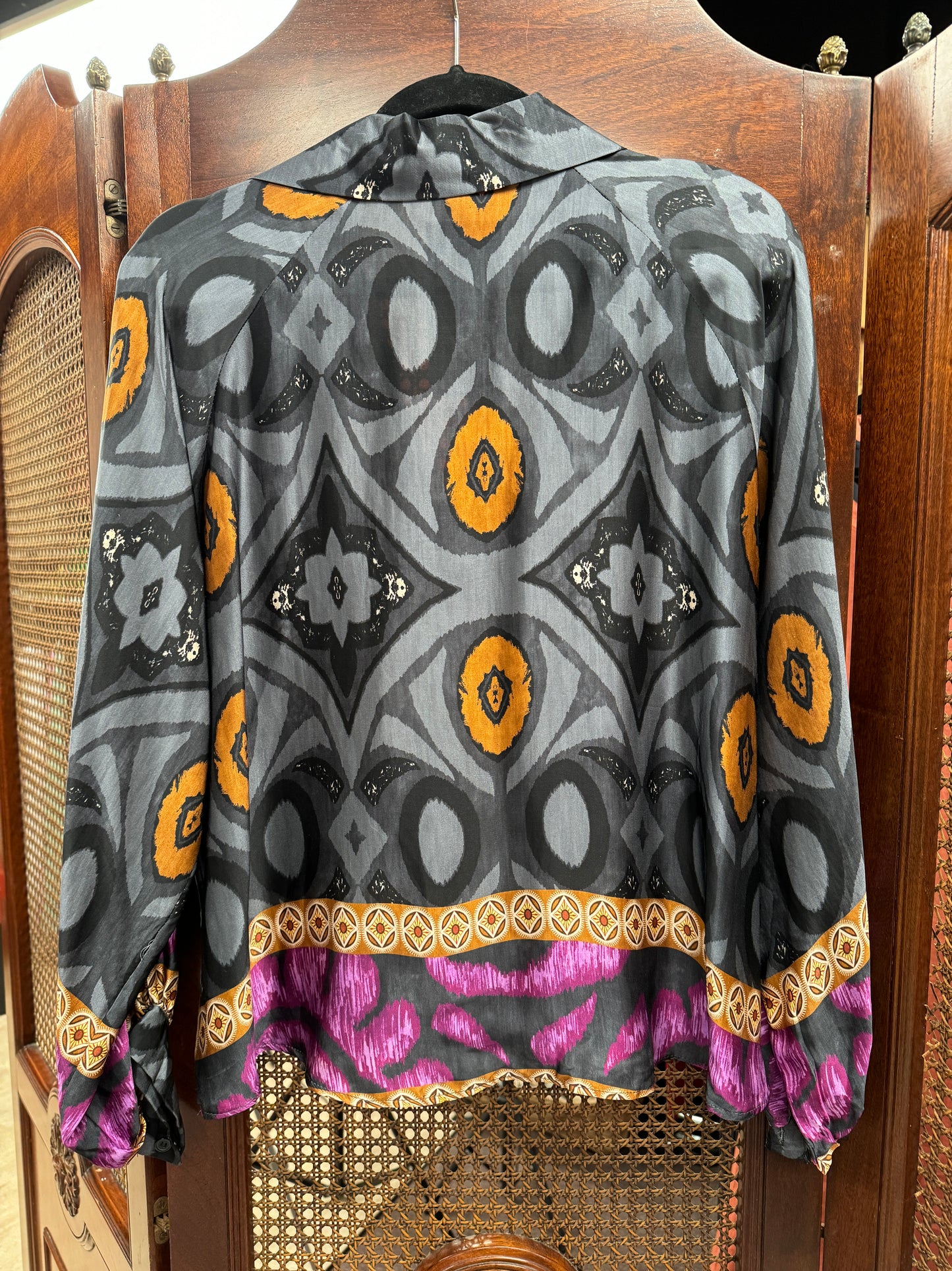 Italian satin print blouse