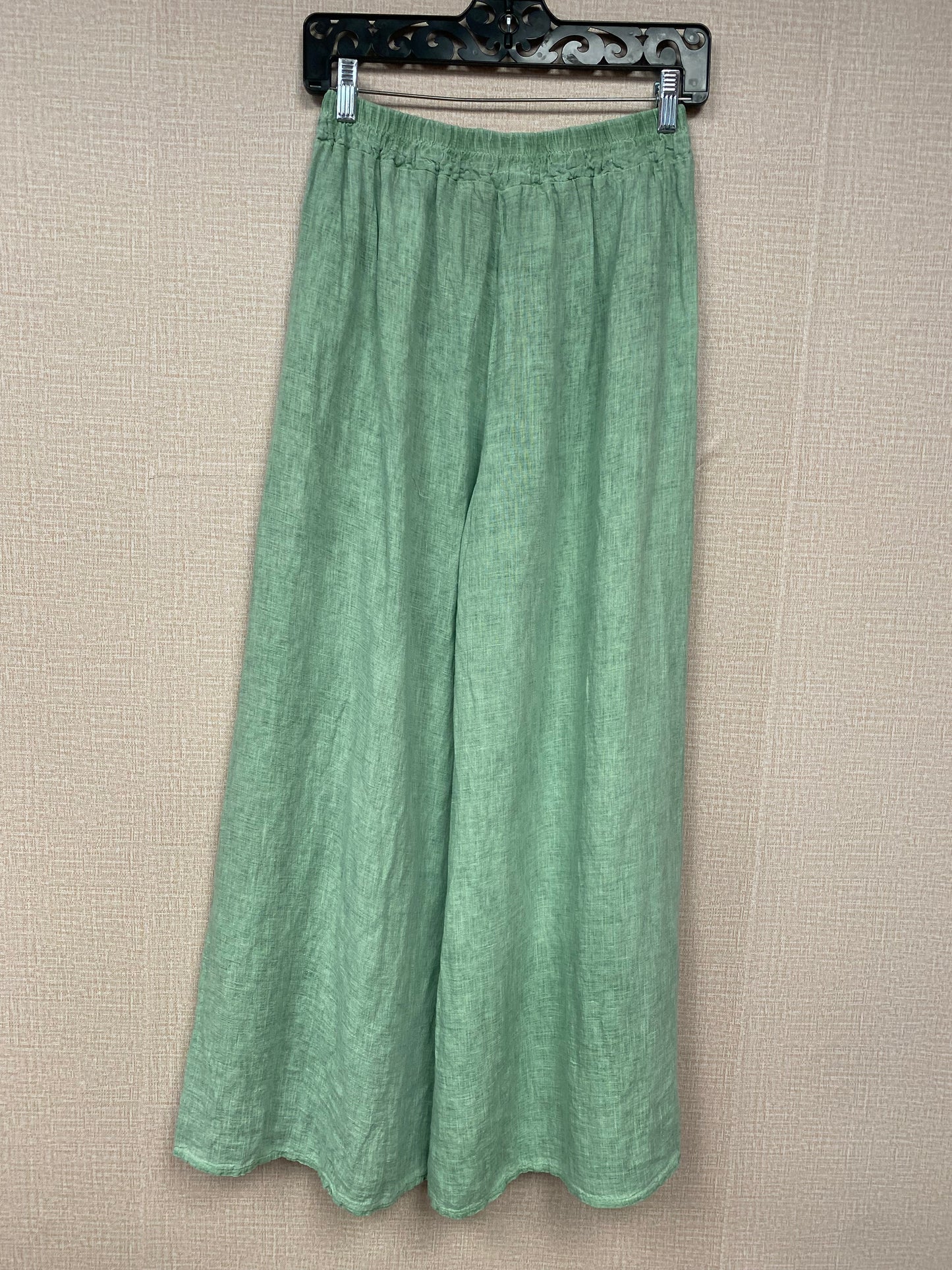Italian linen Button Down Wide Leg Pants. 18861
