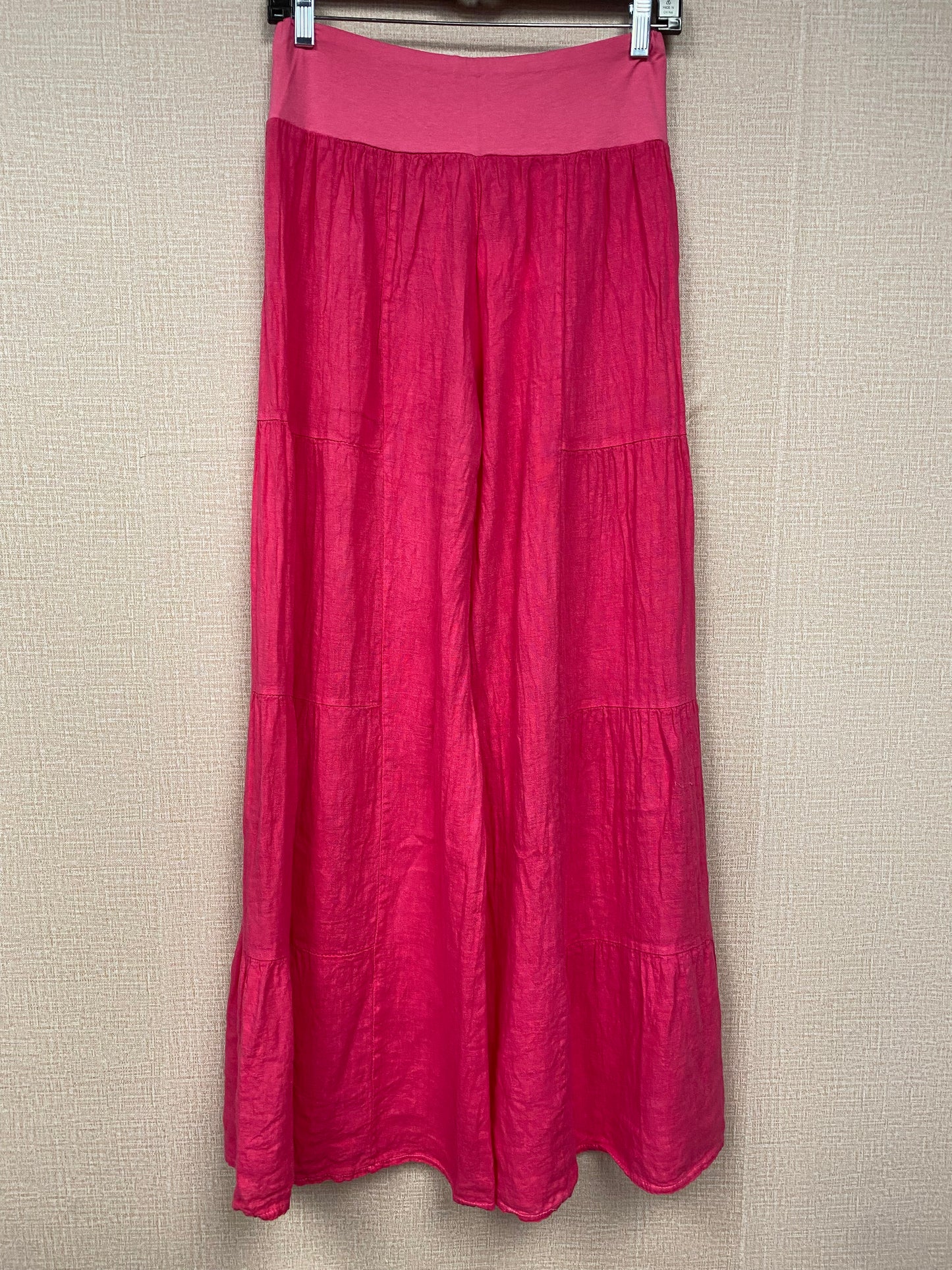 Italian Linen Tiered Palazzo Pants