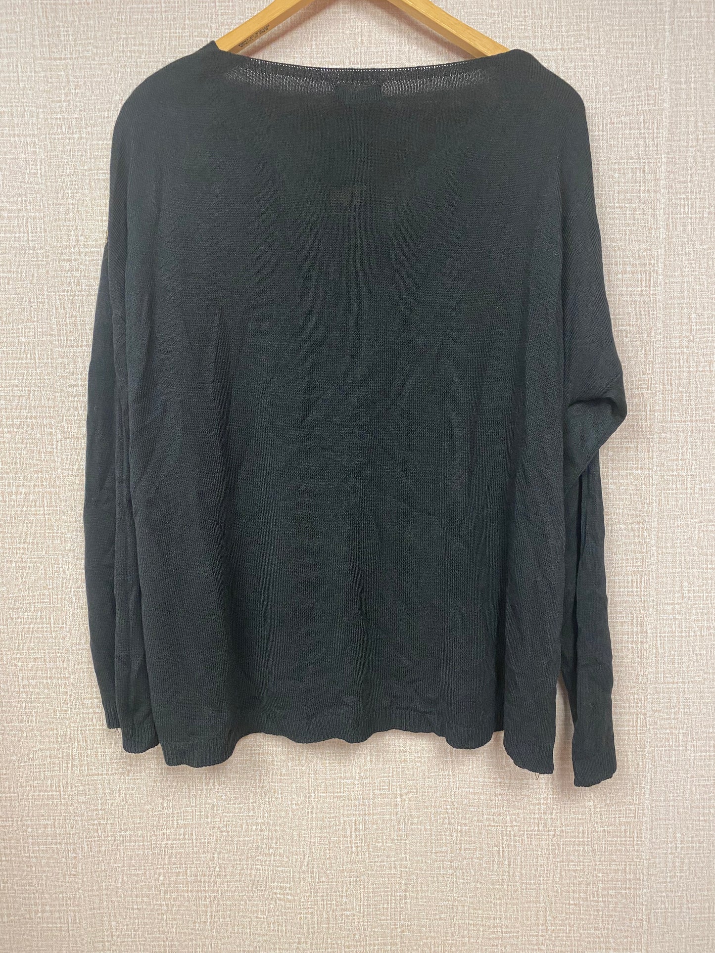 Italian metallic v neck sweater