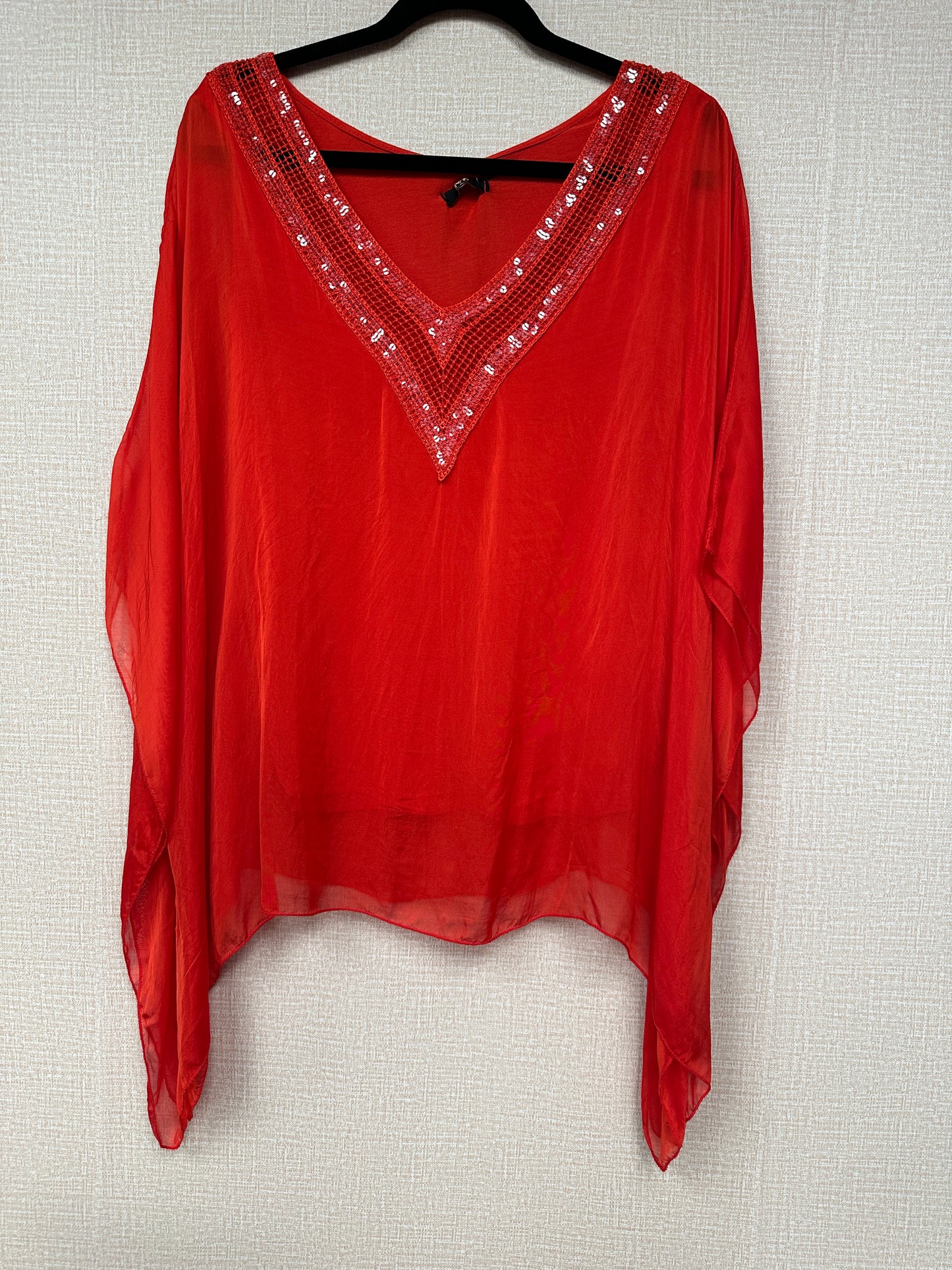 Italian, silk caftan top