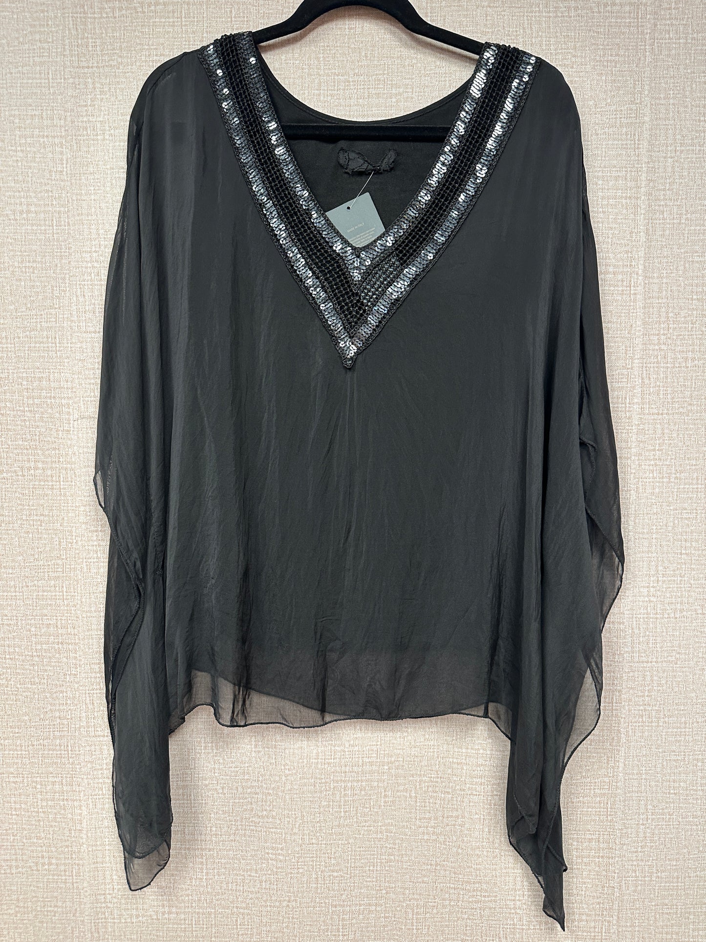 Italian, silk caftan top