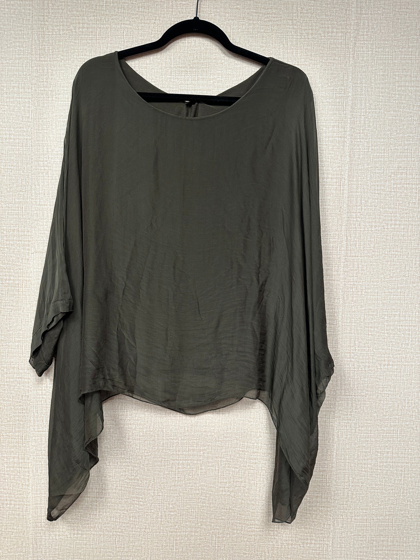 Italian, silk caftan top