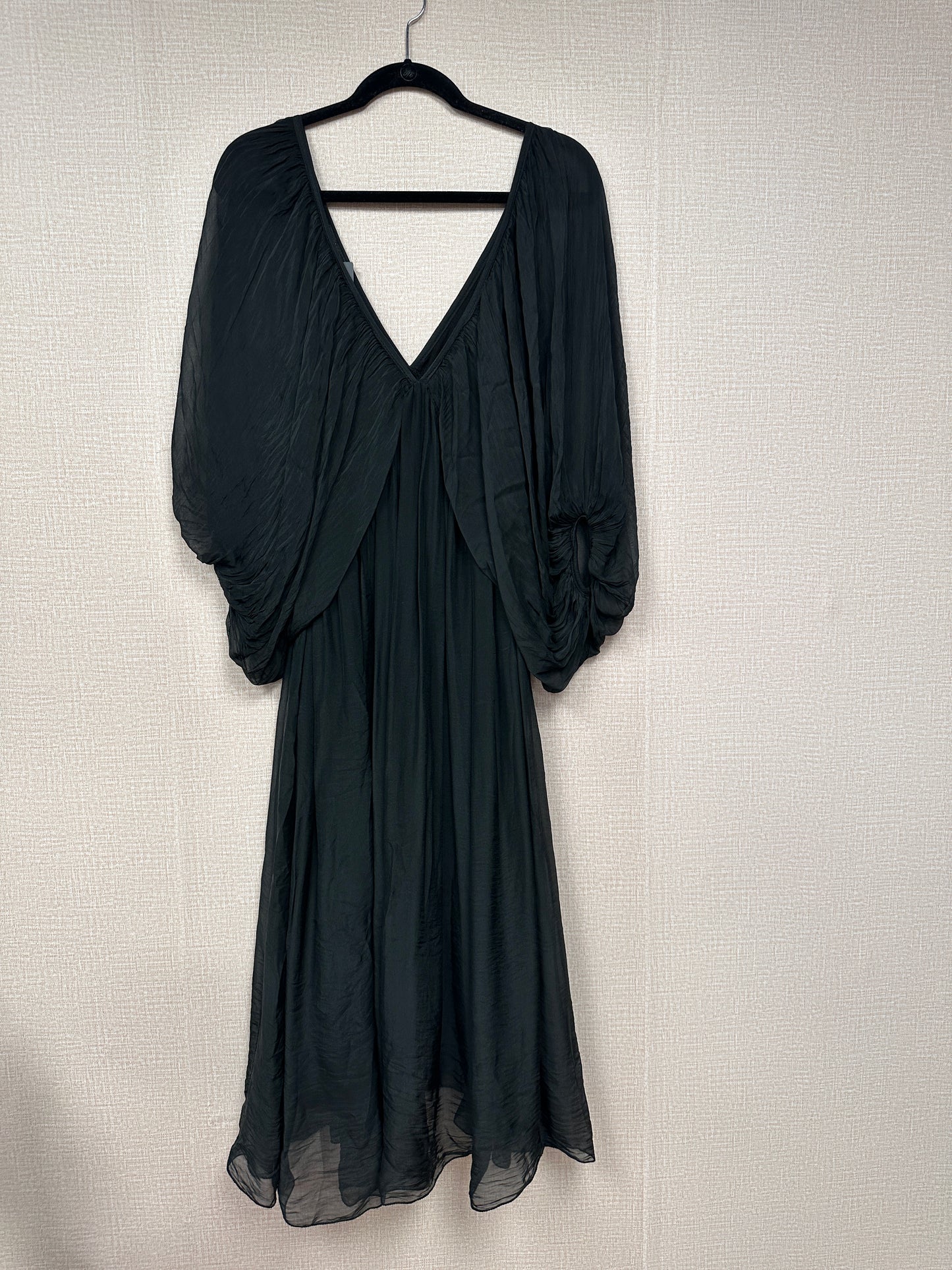 Bubble Sleeve silky Italian maxi dress