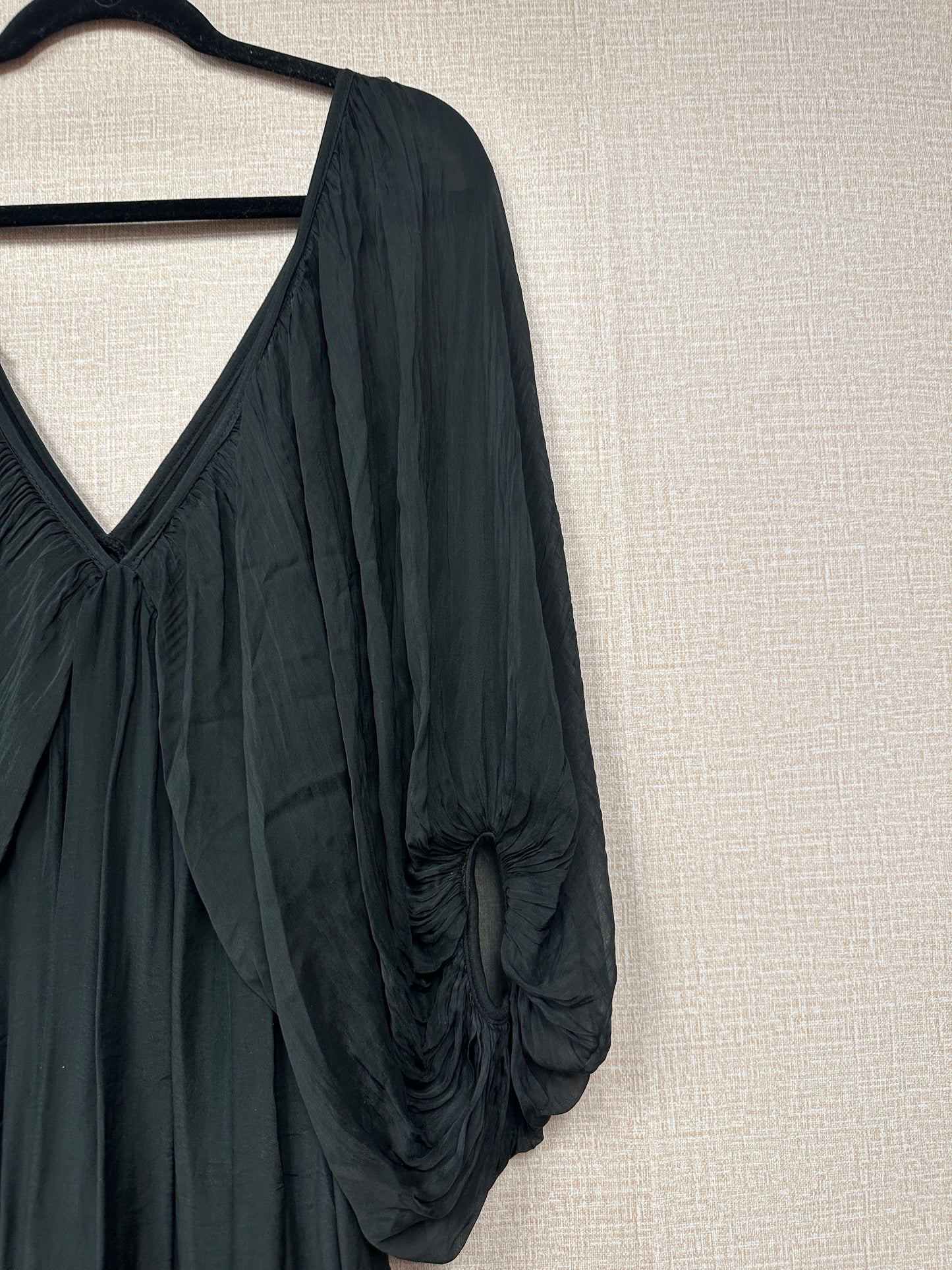Bubble Sleeve silky Italian maxi dress