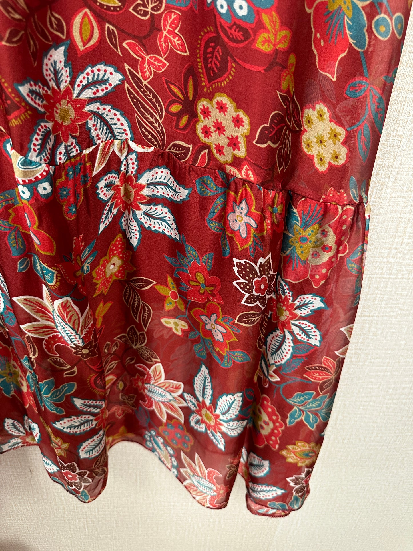 Italian flower print satin dress