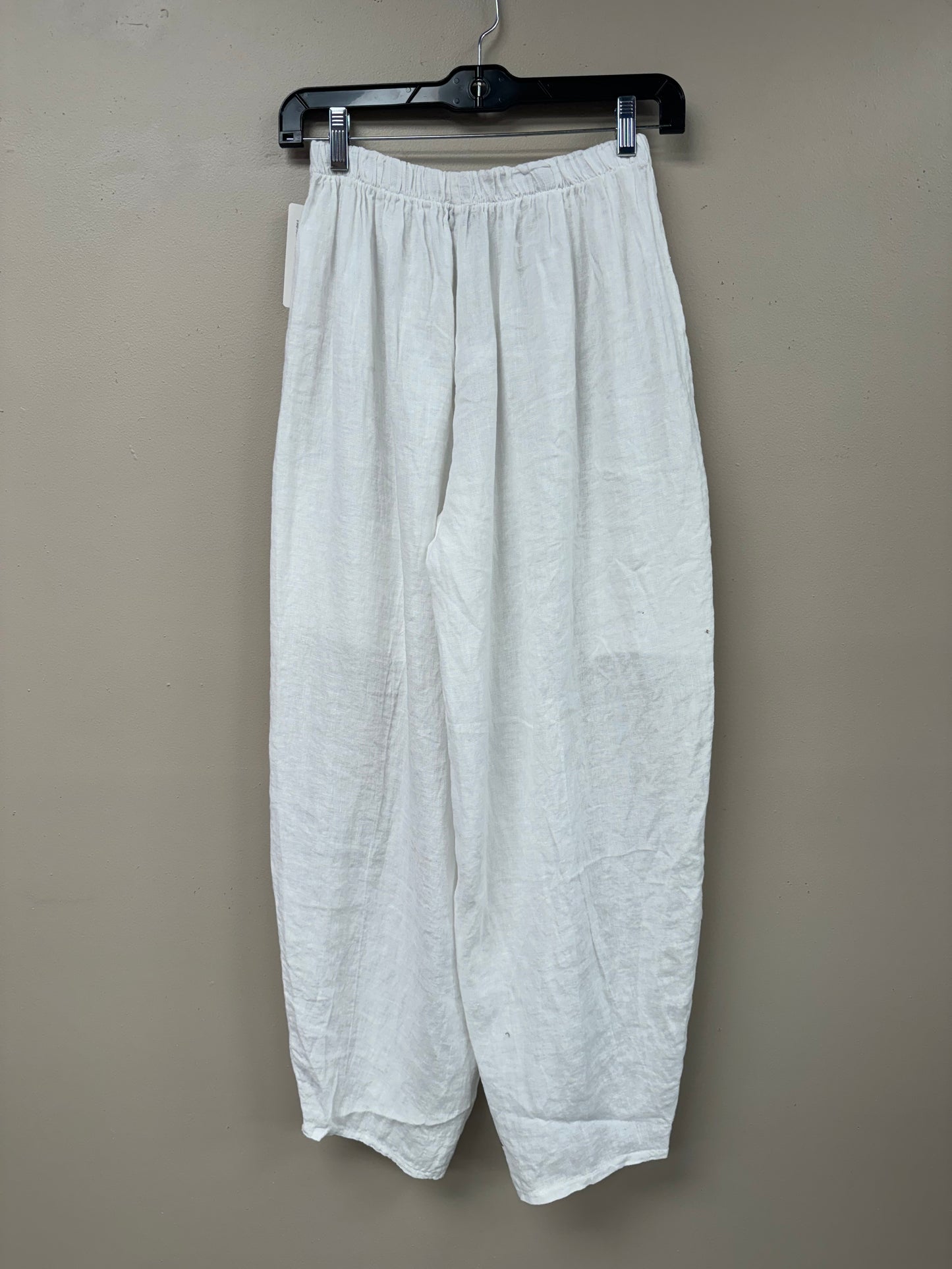 Italian linen front pocket barrel pants