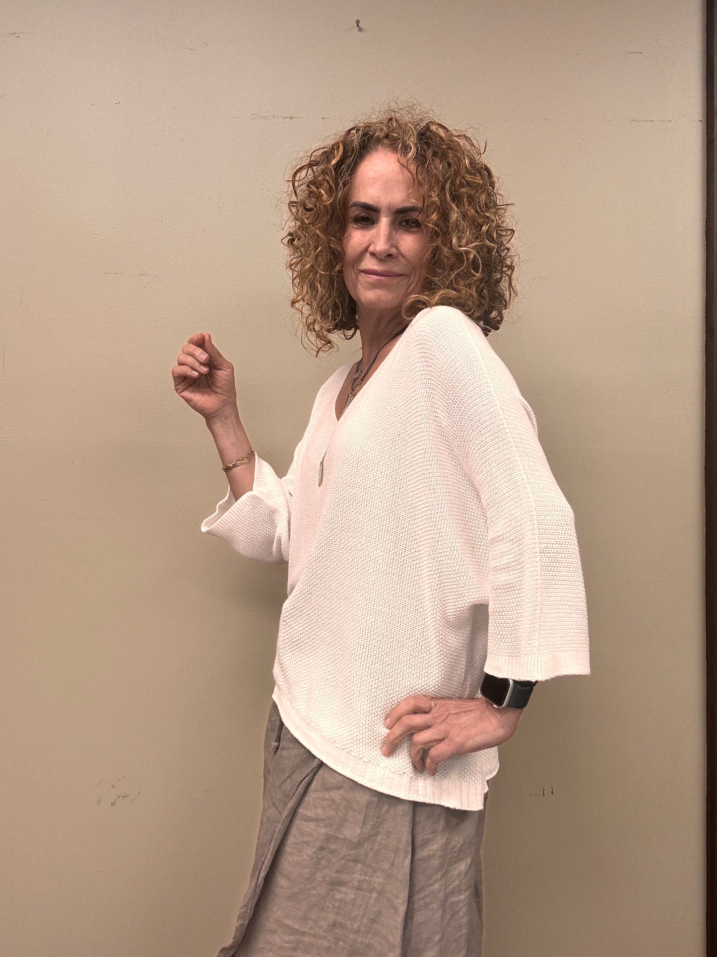 Italian light knitted summer top