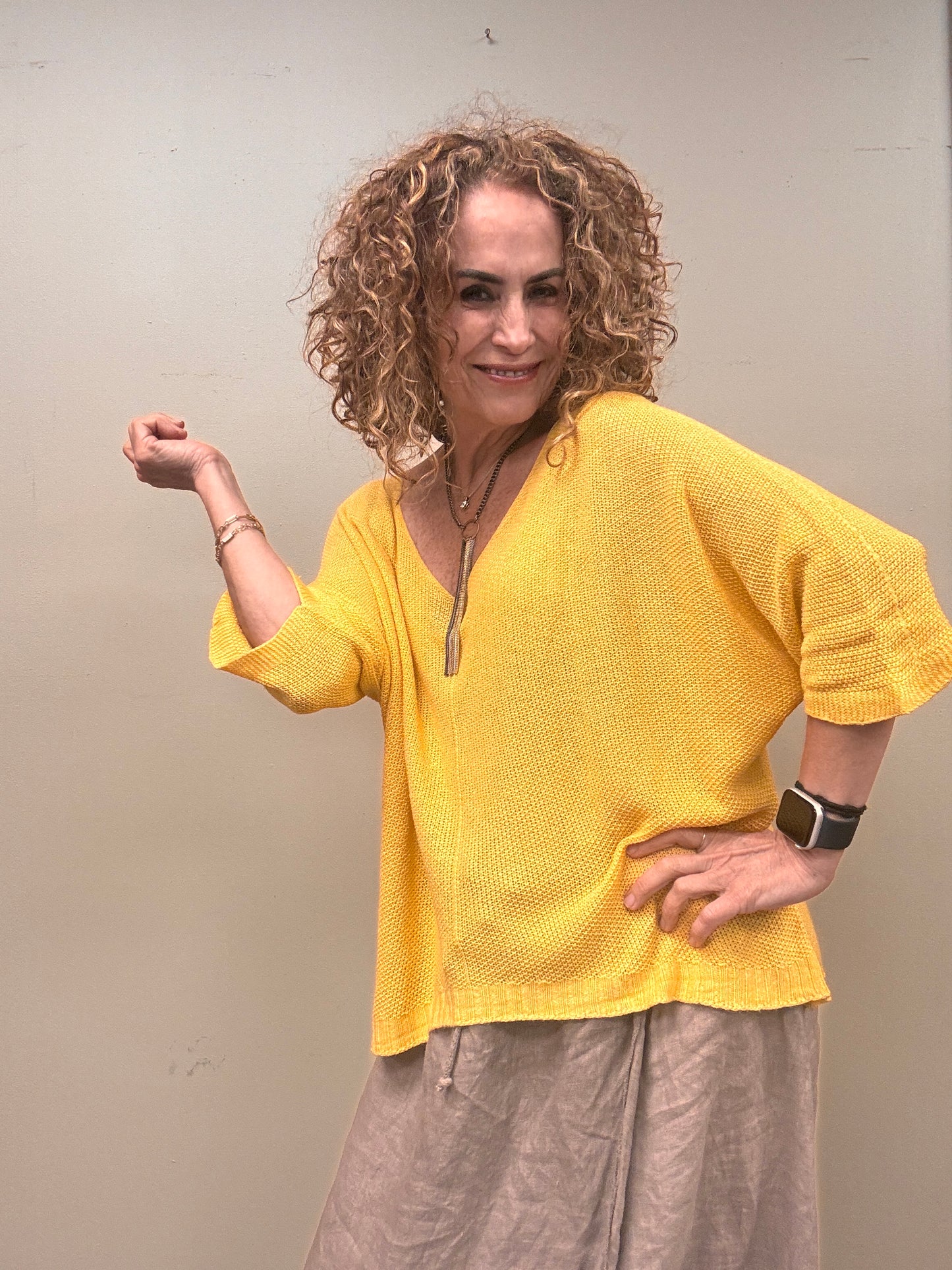 Italian light knitted summer top