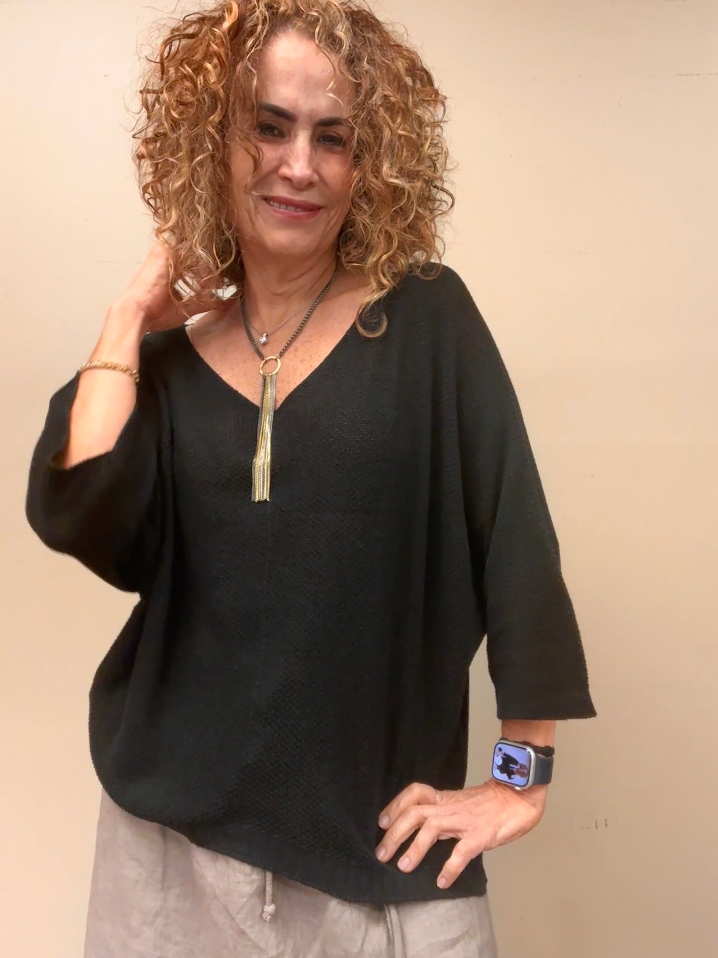 Italian light knitted summer top