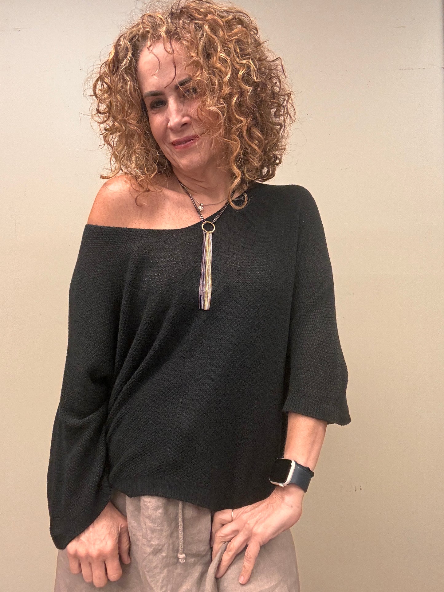 Italian light knitted summer top