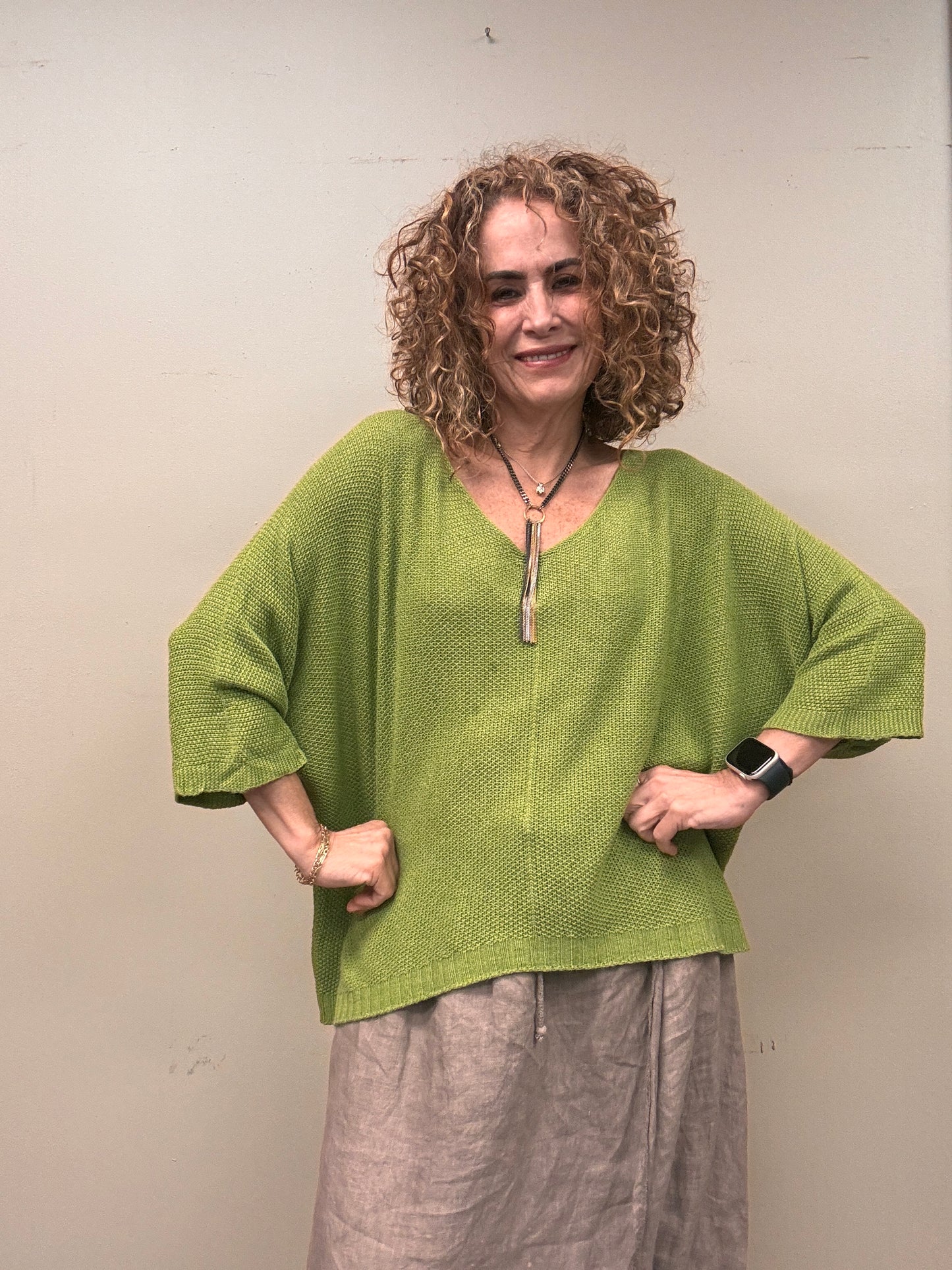 Italian light knitted summer top