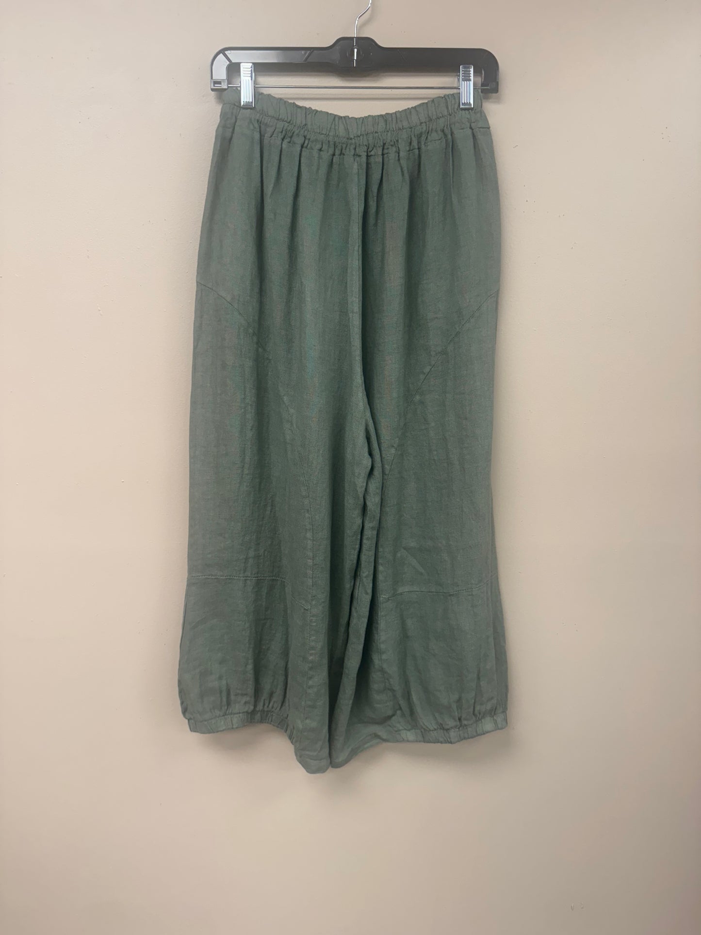 Italian cropped linen barrel pants