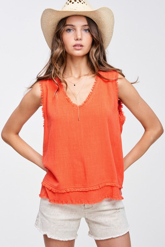 Distressed Jess linen top