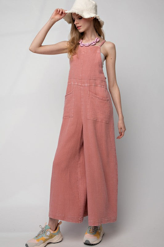 Washed Cotton Jumpsuit/Overalls. EB41075