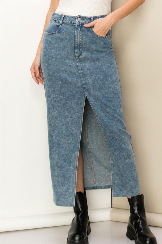 Front Slit Midi Skirt
