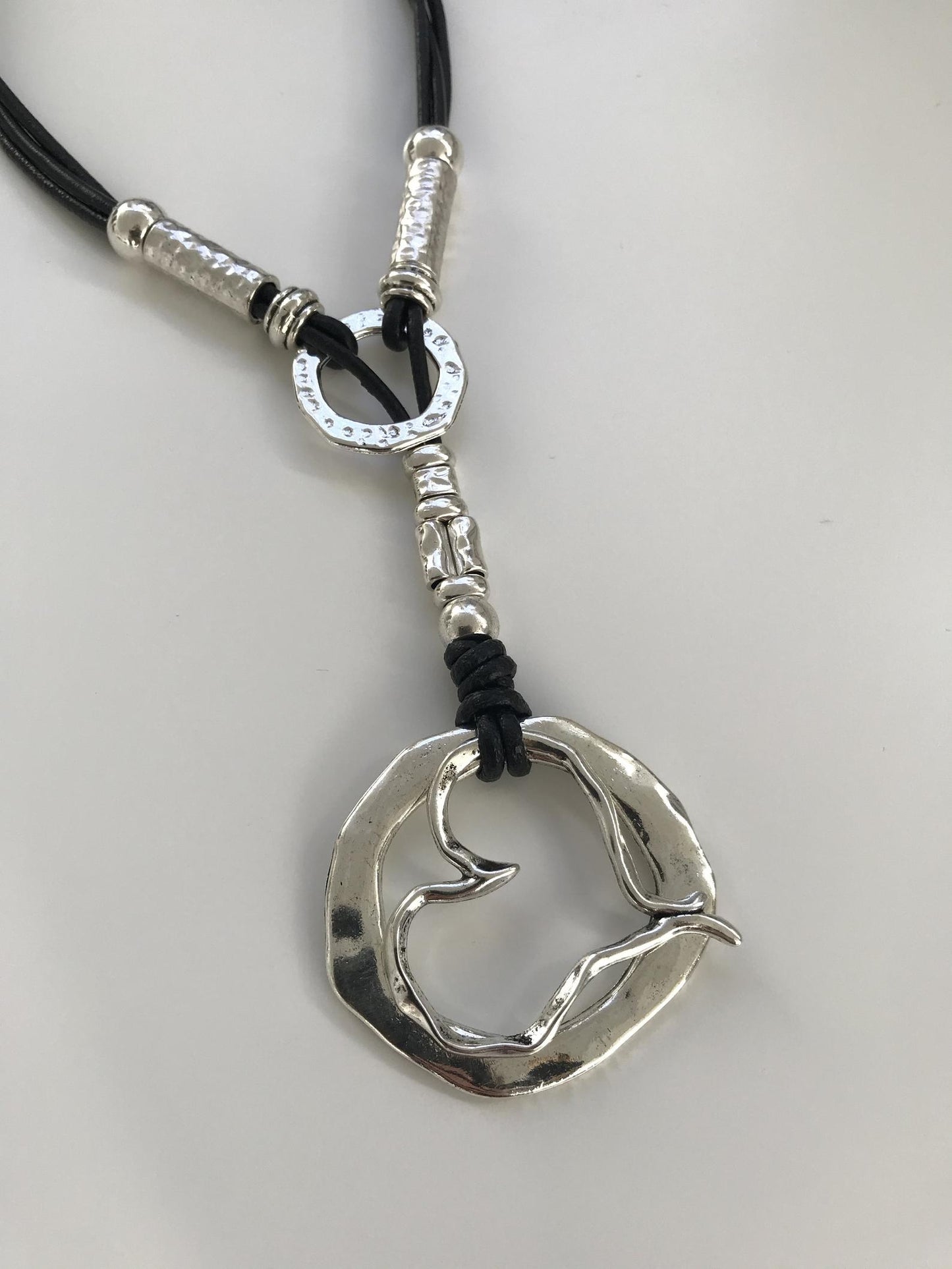 Heart over Circle Necklace