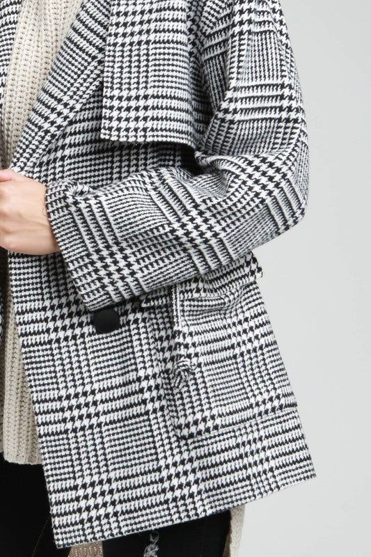 Glen-check patterned coat
