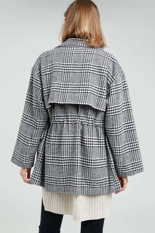 Glen-check patterned coat