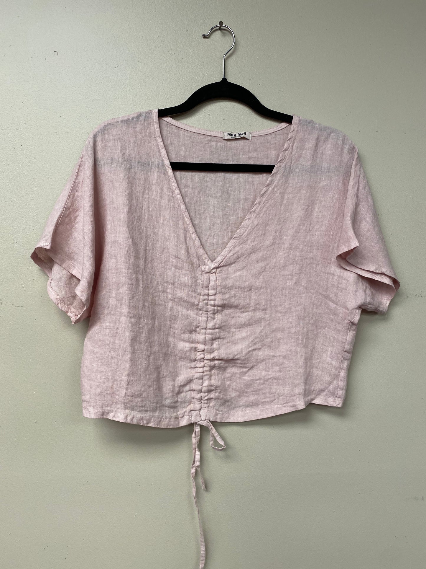 Italian Linen cinched blouse, top