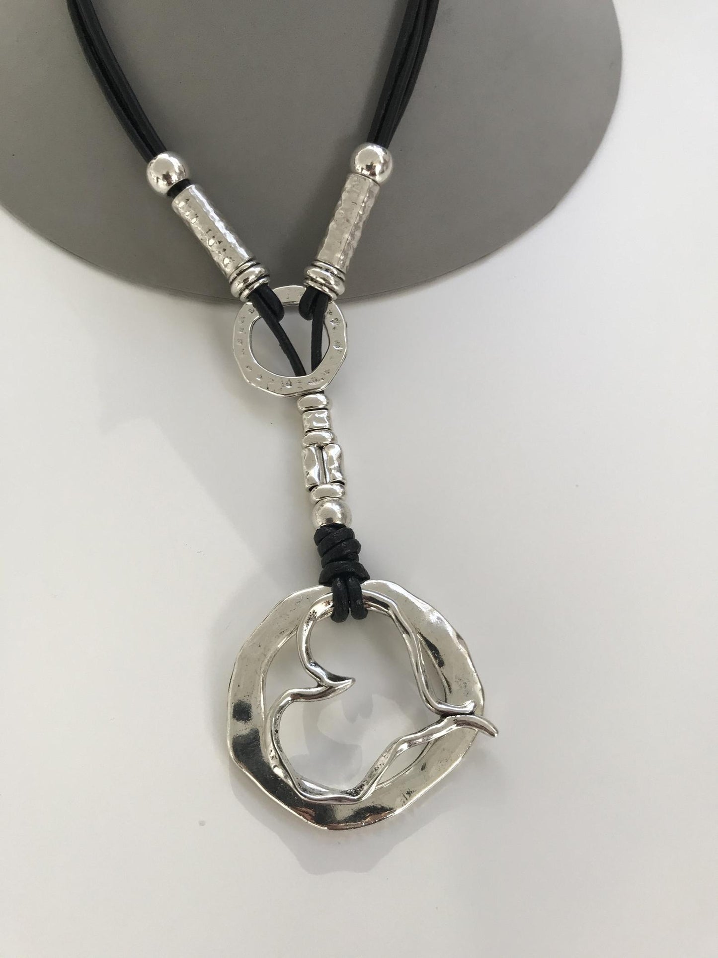 Heart over Circle Necklace