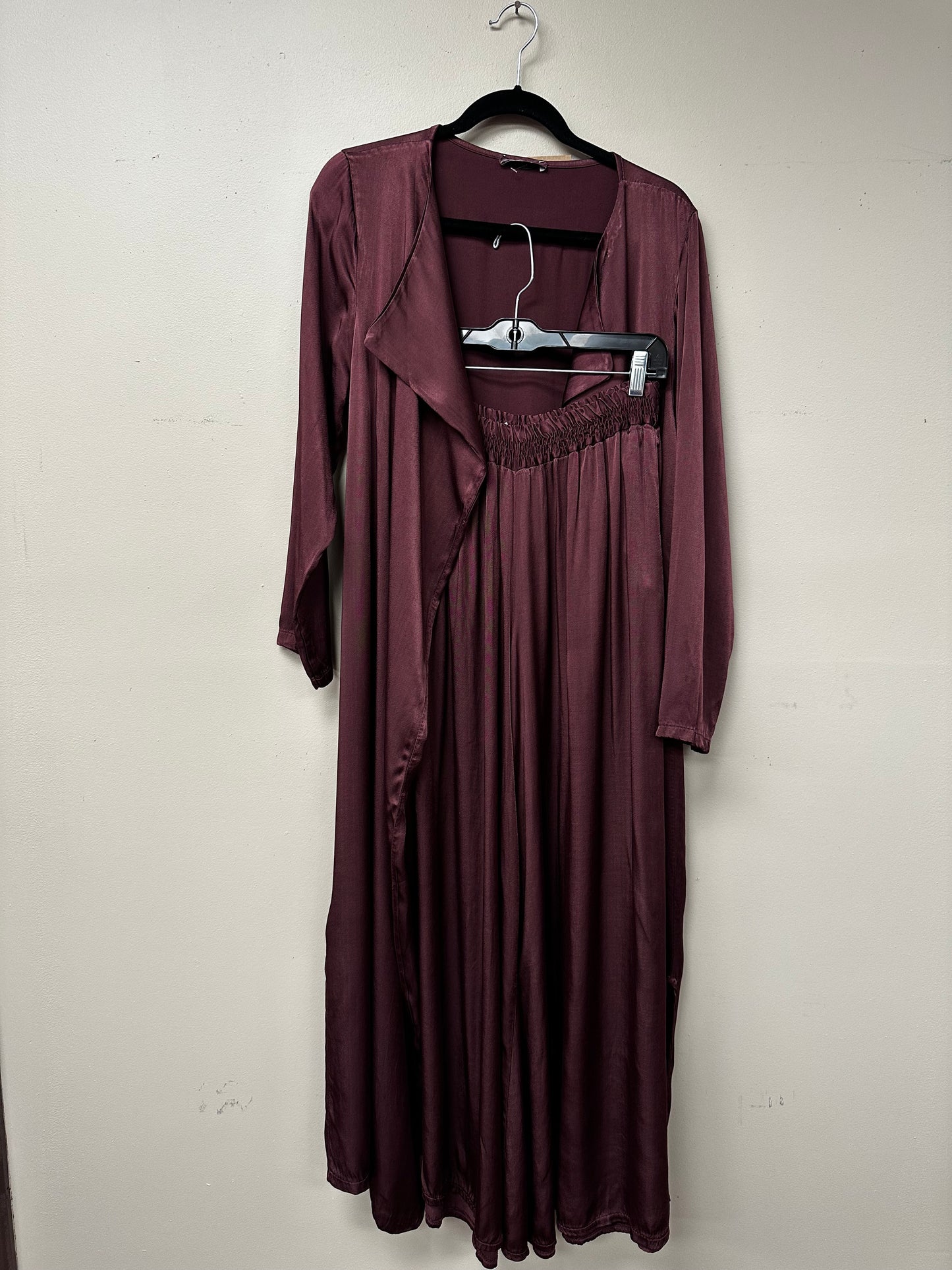Italian Heavy Silk Set of Pants and Long Duster Coat