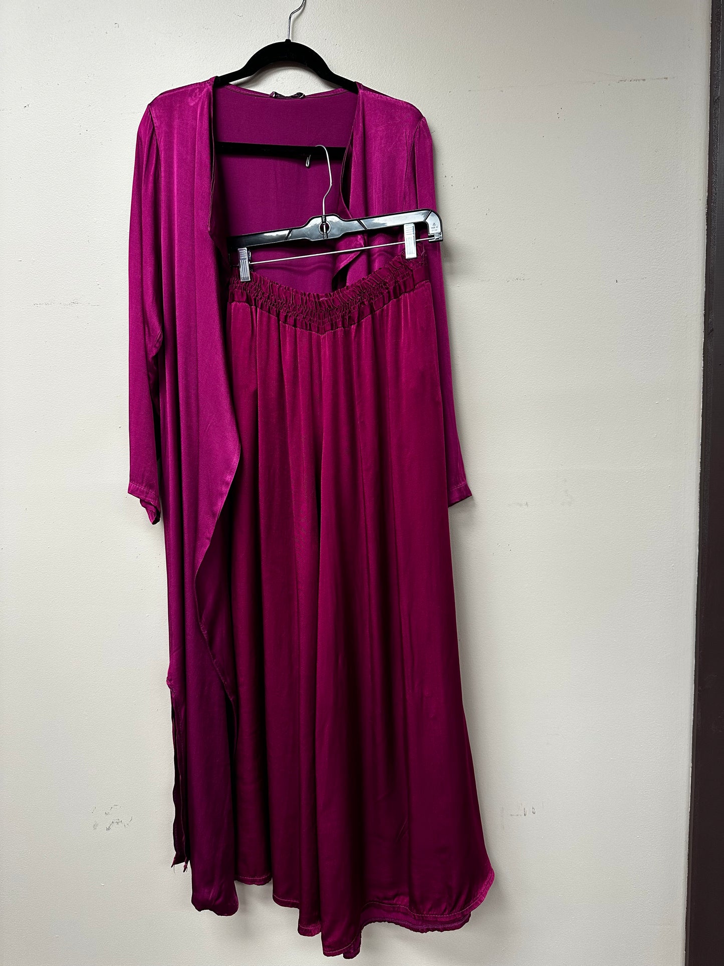 Italian Heavy Silk Set of Pants and Long Duster Coat