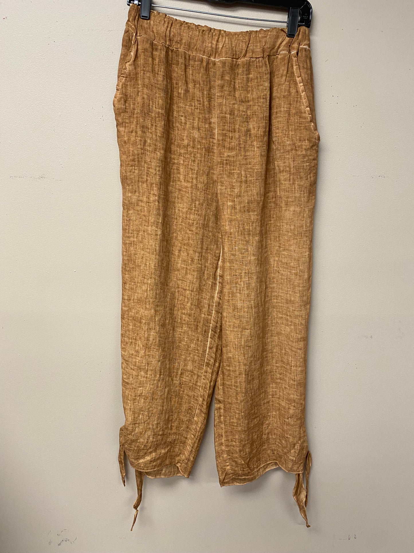 Italian linen tie ankle pants