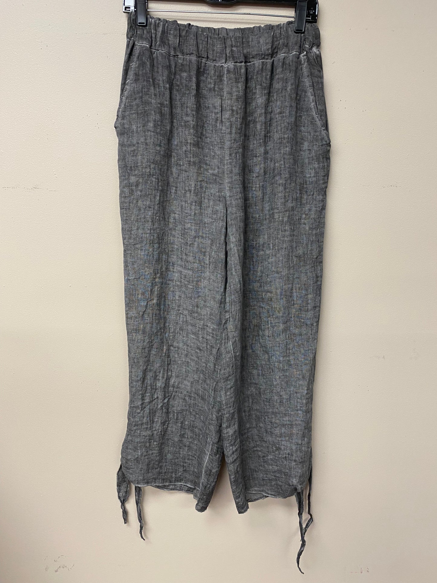 Italian linen tie ankle pants