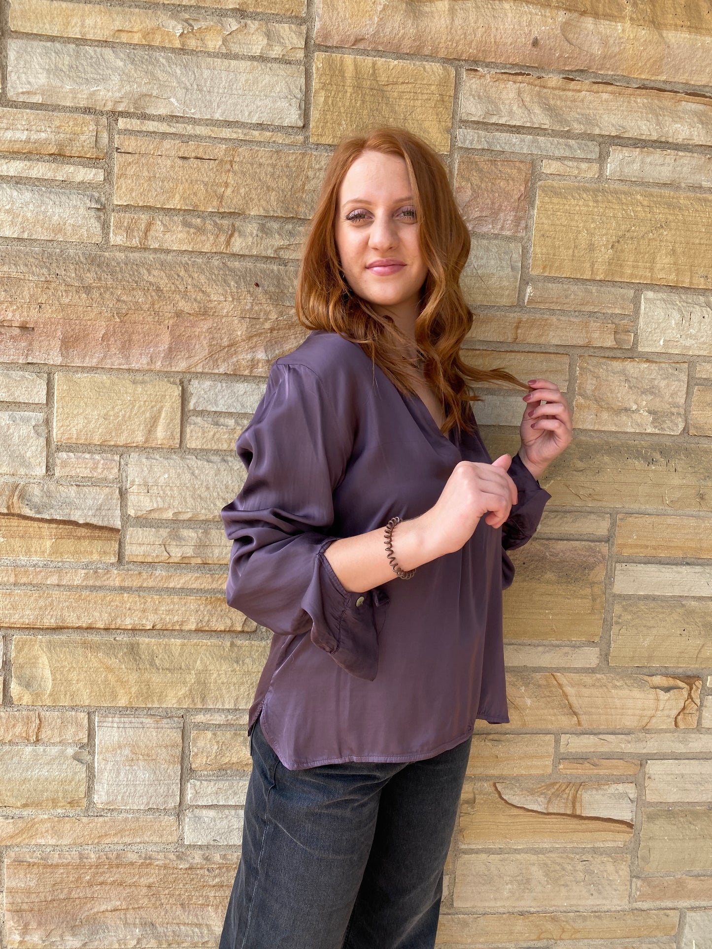 Silky V Neck Italian Top.