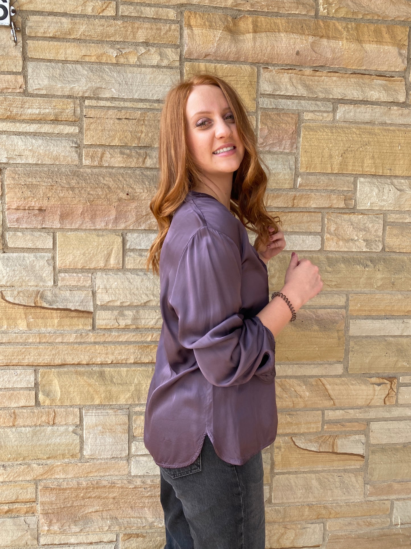 Silky V Neck Italian Top.
