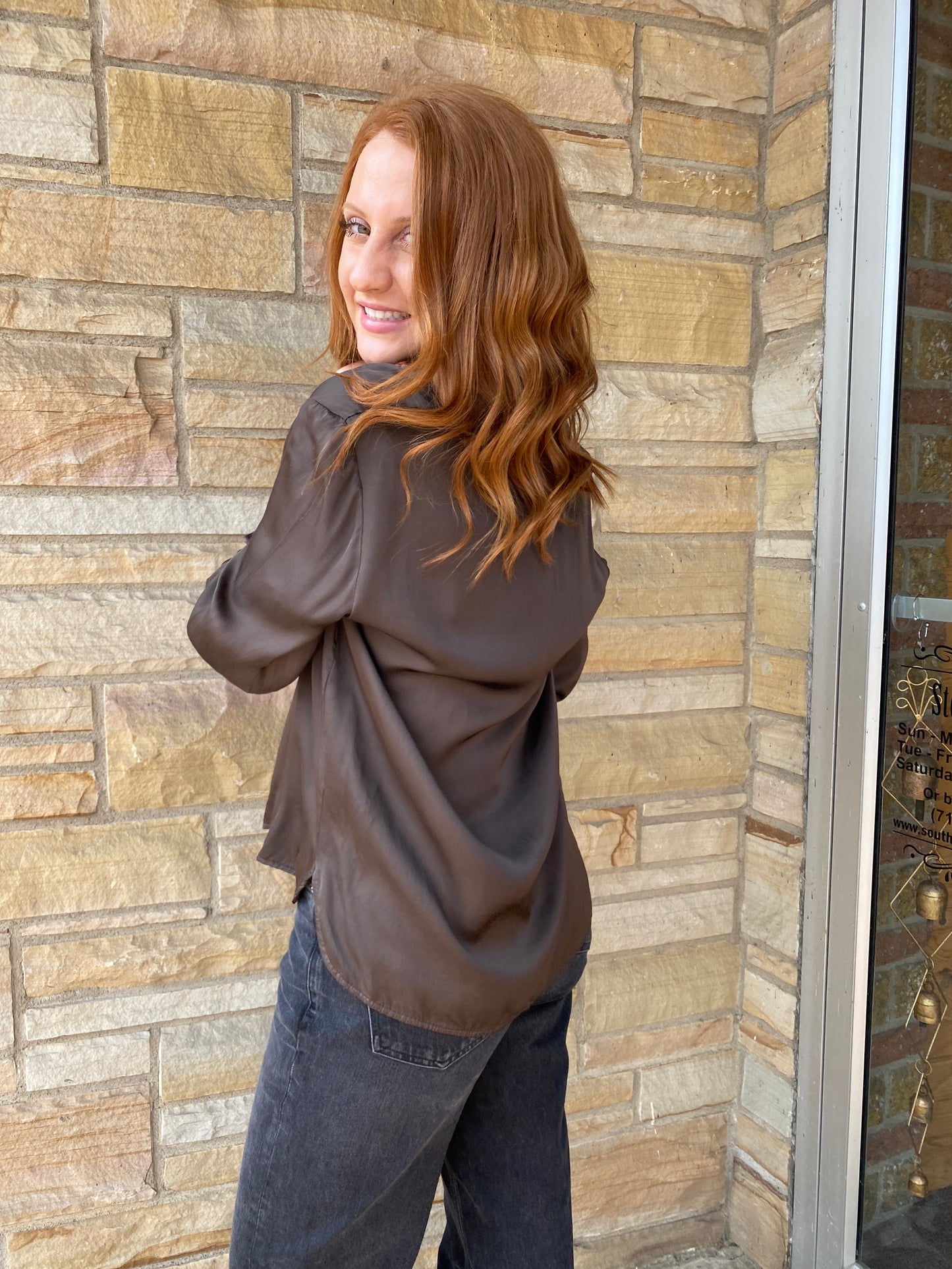 Silky V Neck Italian Top.