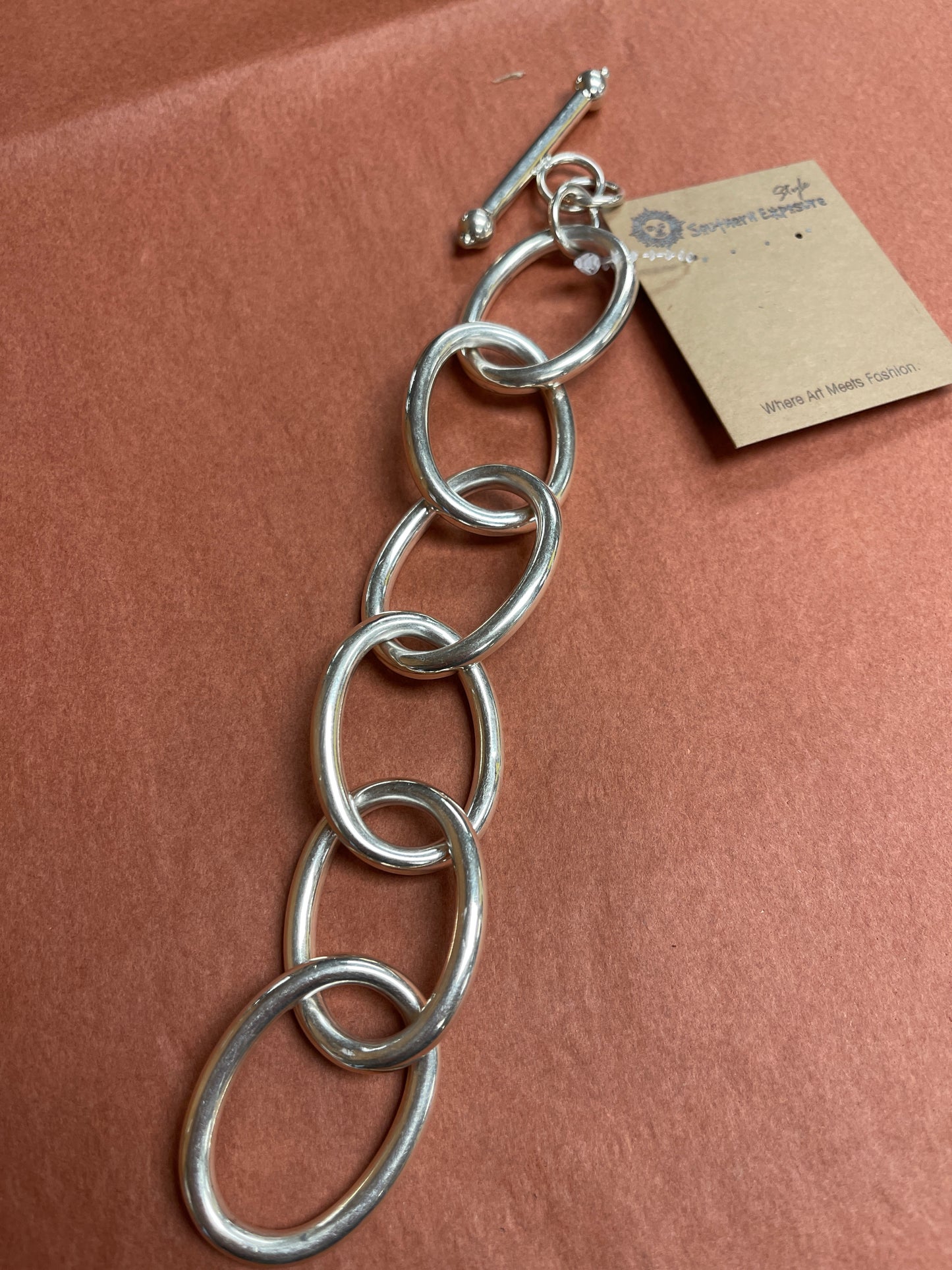 Big Link Chain Sterling Silver Bracelet
