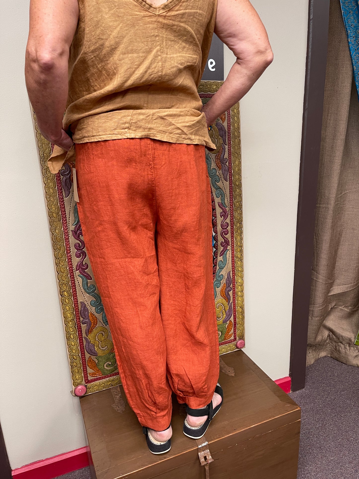 Italian Loose Jogger Style Linen Pants