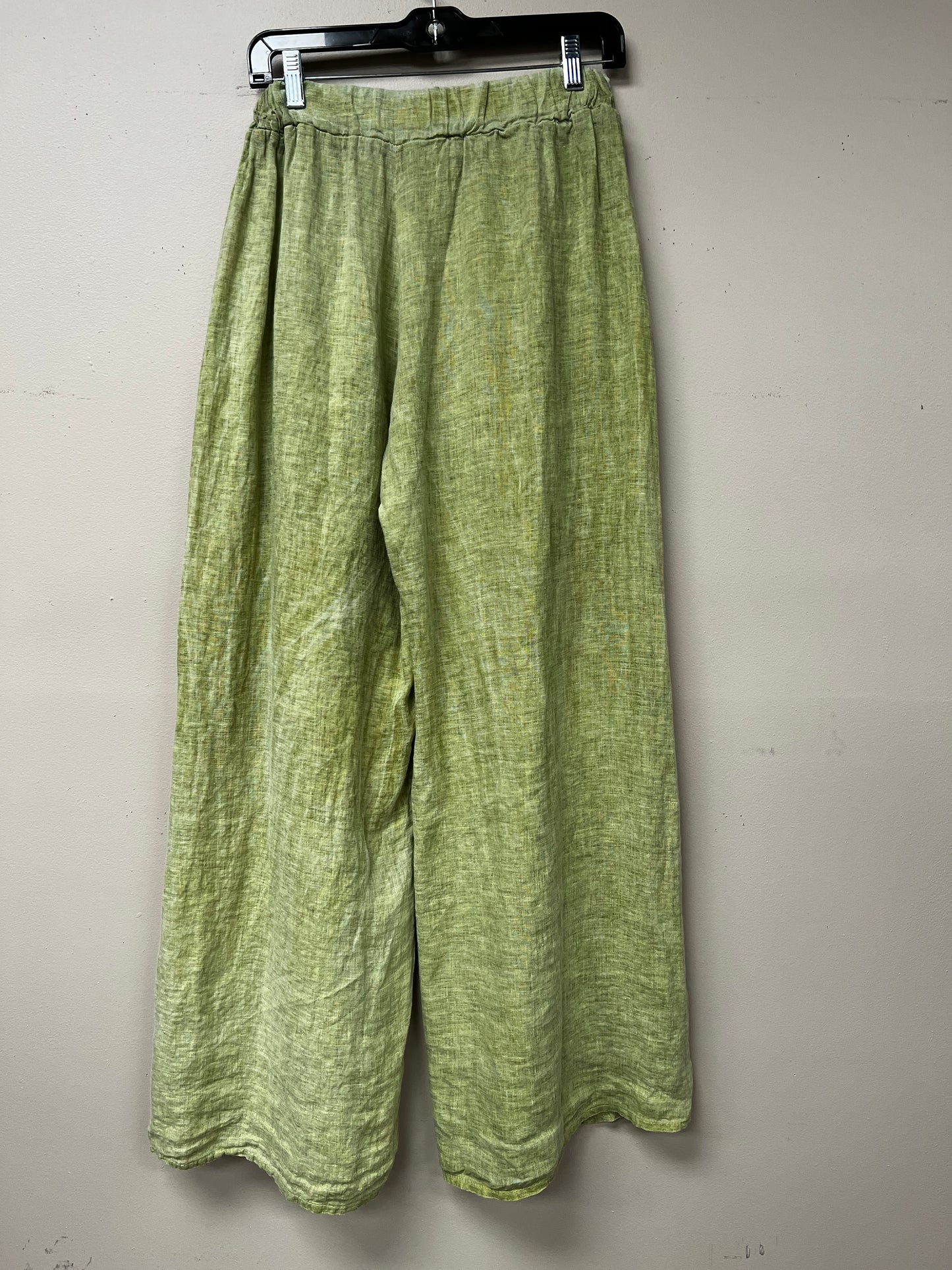 Italian crossover slit wide leg pants.