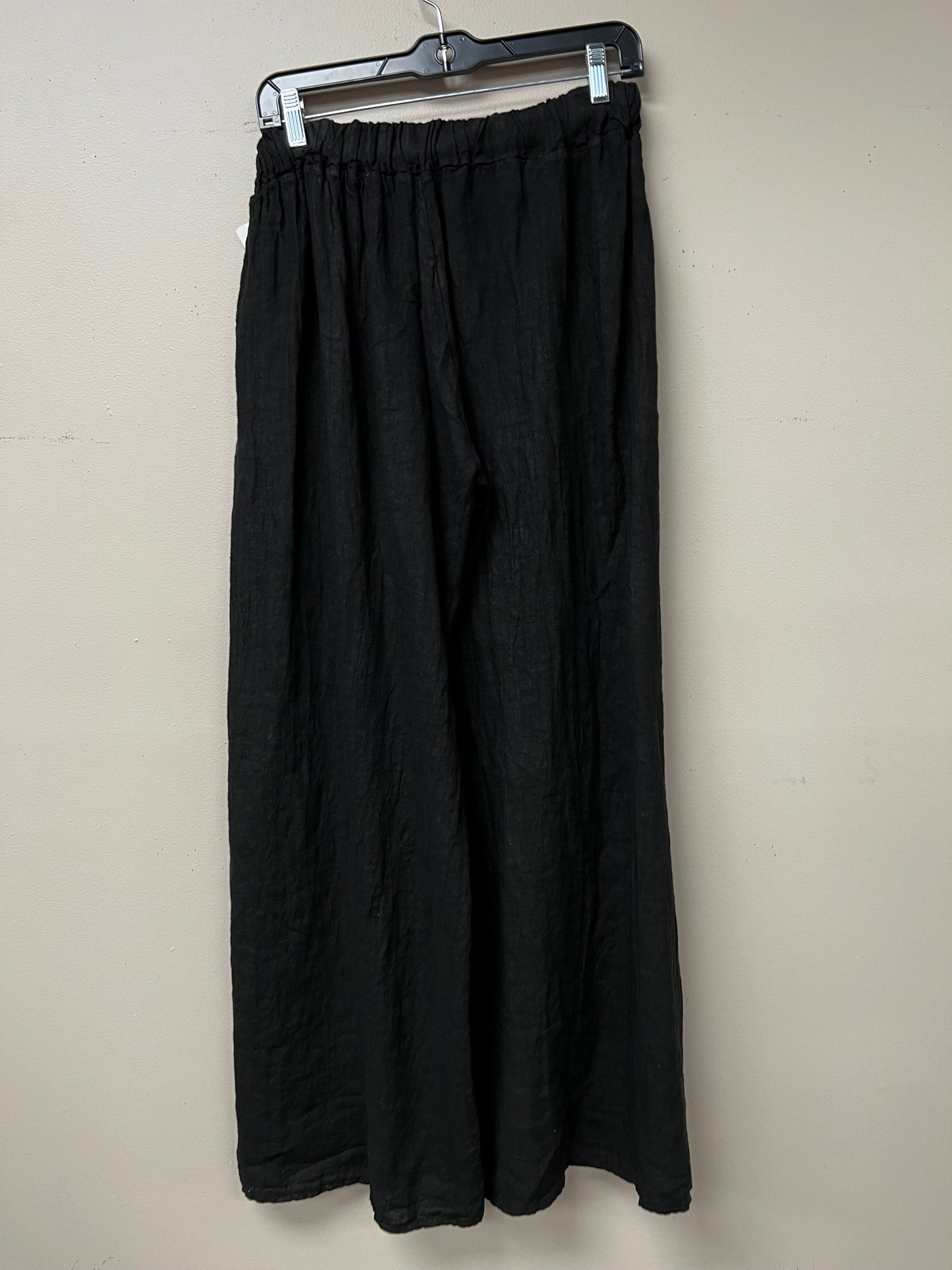 Italian crossover slit wide leg pants.