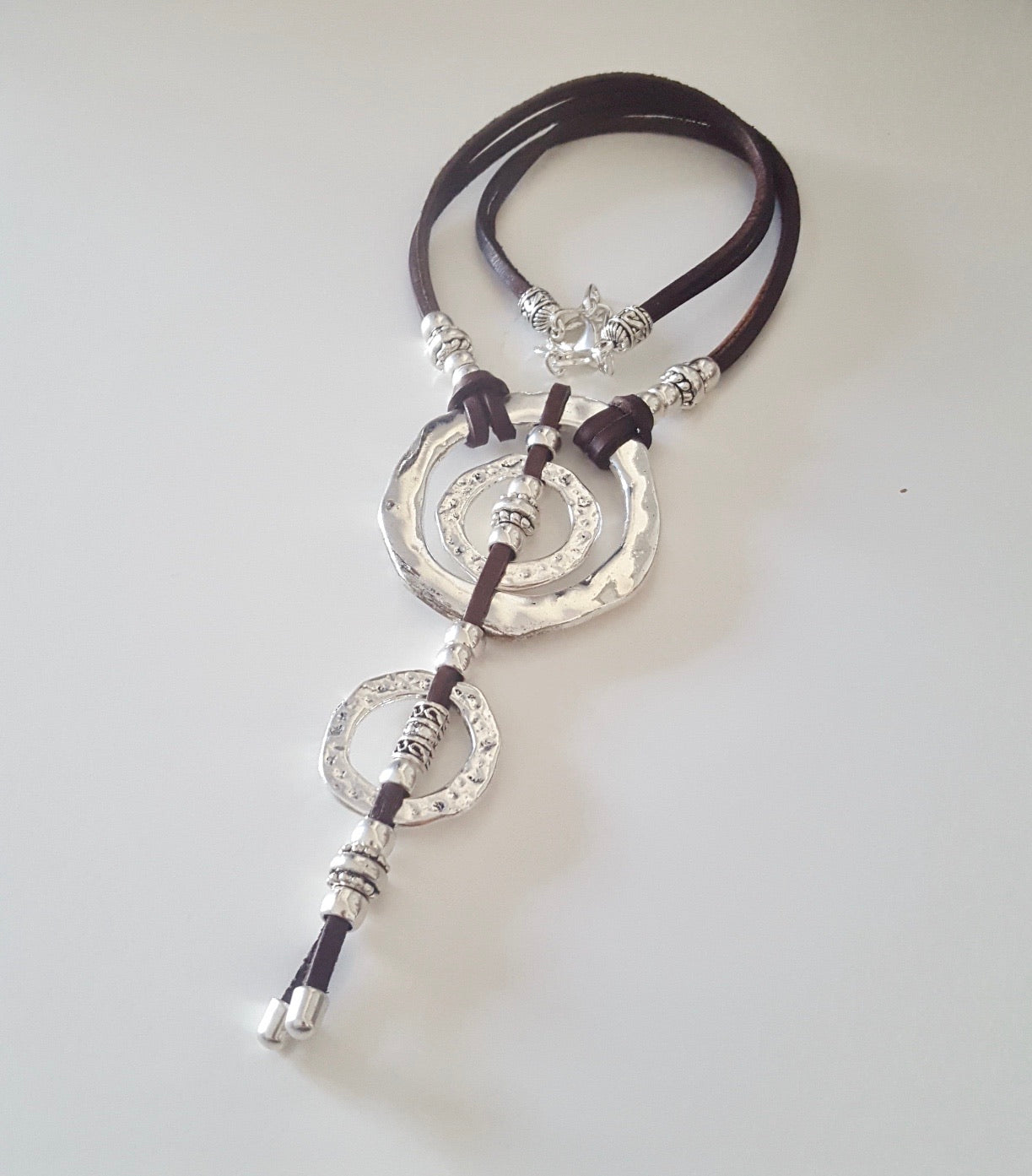 Double statement circles, necklace.