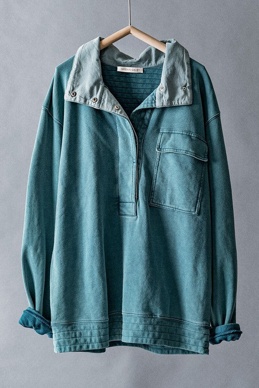 Mock Neck Top, light sweatshirt